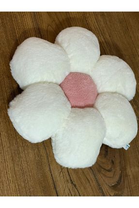 Papatya Kırlent Toskana Peluş Dekoratif Yastık Minder ekru-pembe Image 0