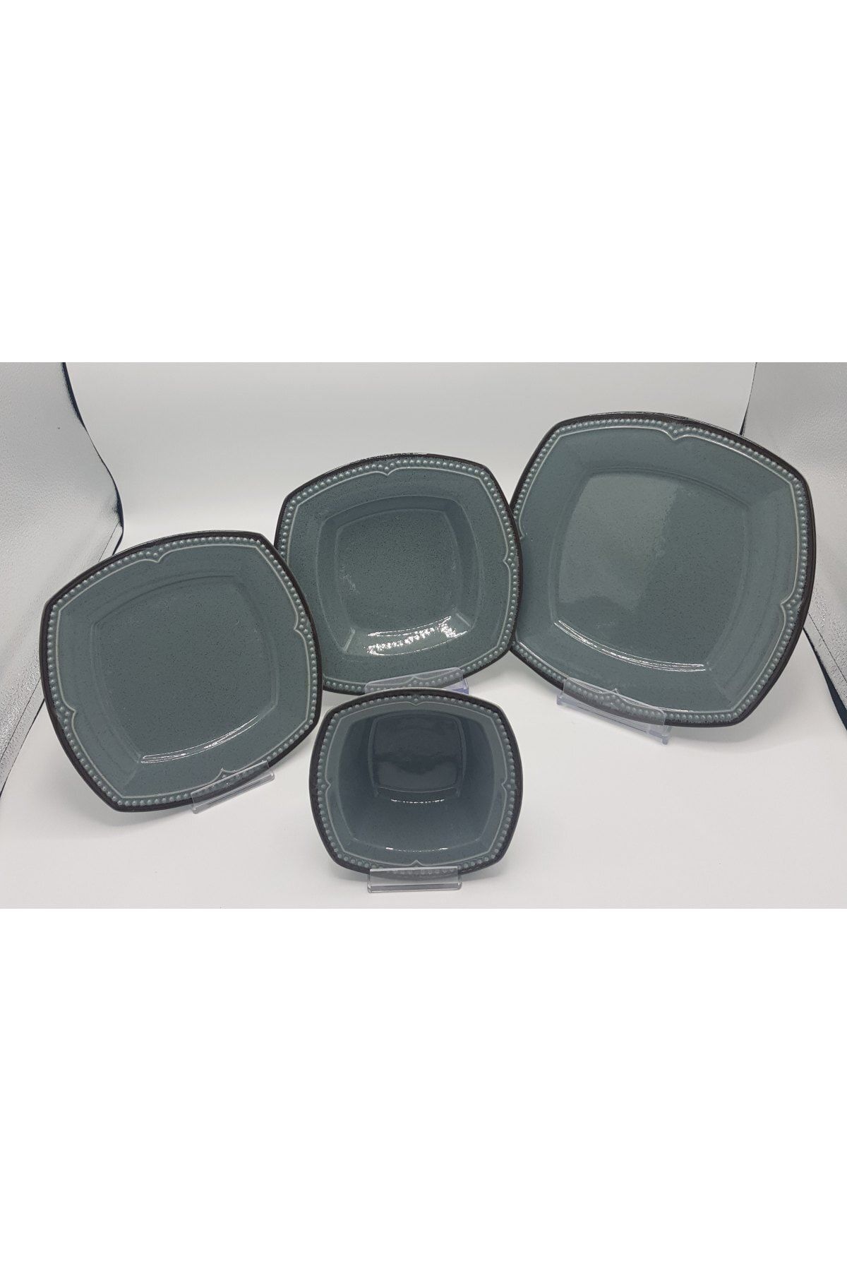 Bernardo 24 Parça 6 Kişilik Stoneware Yemek Takımı- Gri