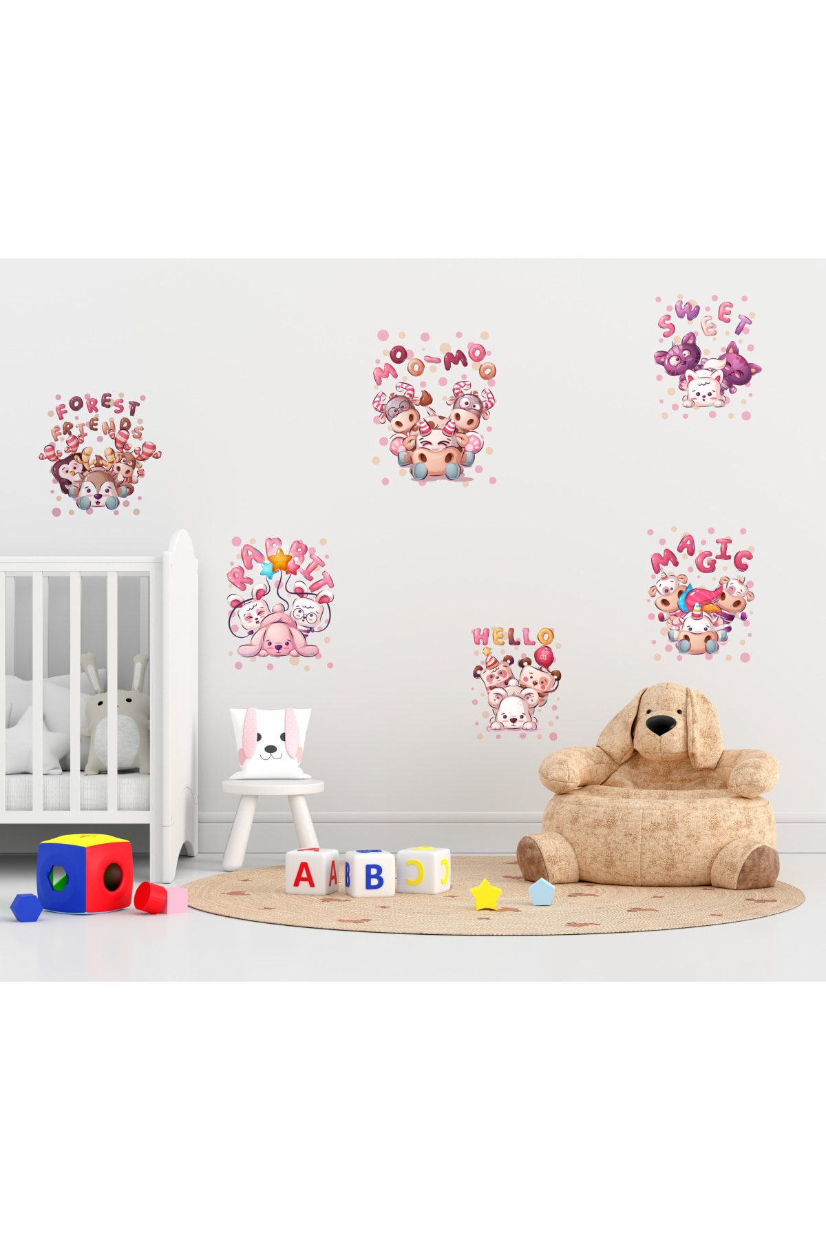 Ünsal Desing Sevimli Görseller Bebek Çocuk Odası Duvar Sticker 19