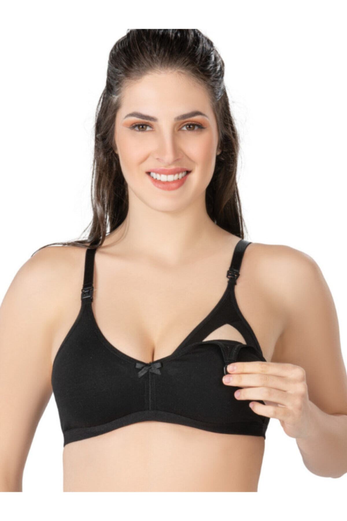 Nil İç Giyim Nil Siyah Modal Cotton Emzirme Sütyen