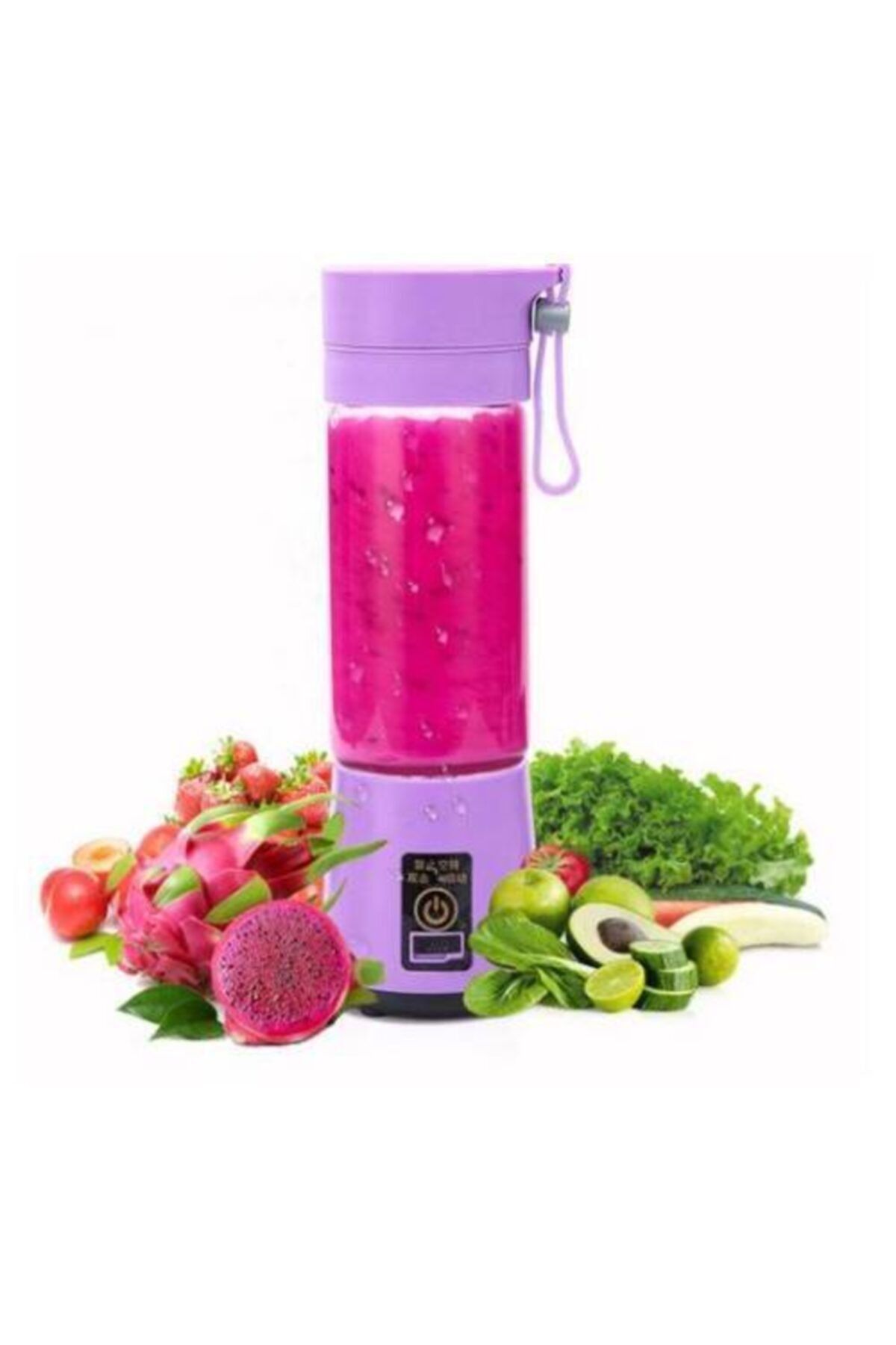 DAPYY STORE Taşınabilir Şarjlı Shaker Smootie Blender Hızlı Bebek Maması Hazırlama Aleti 4 Bıçaklı Mor