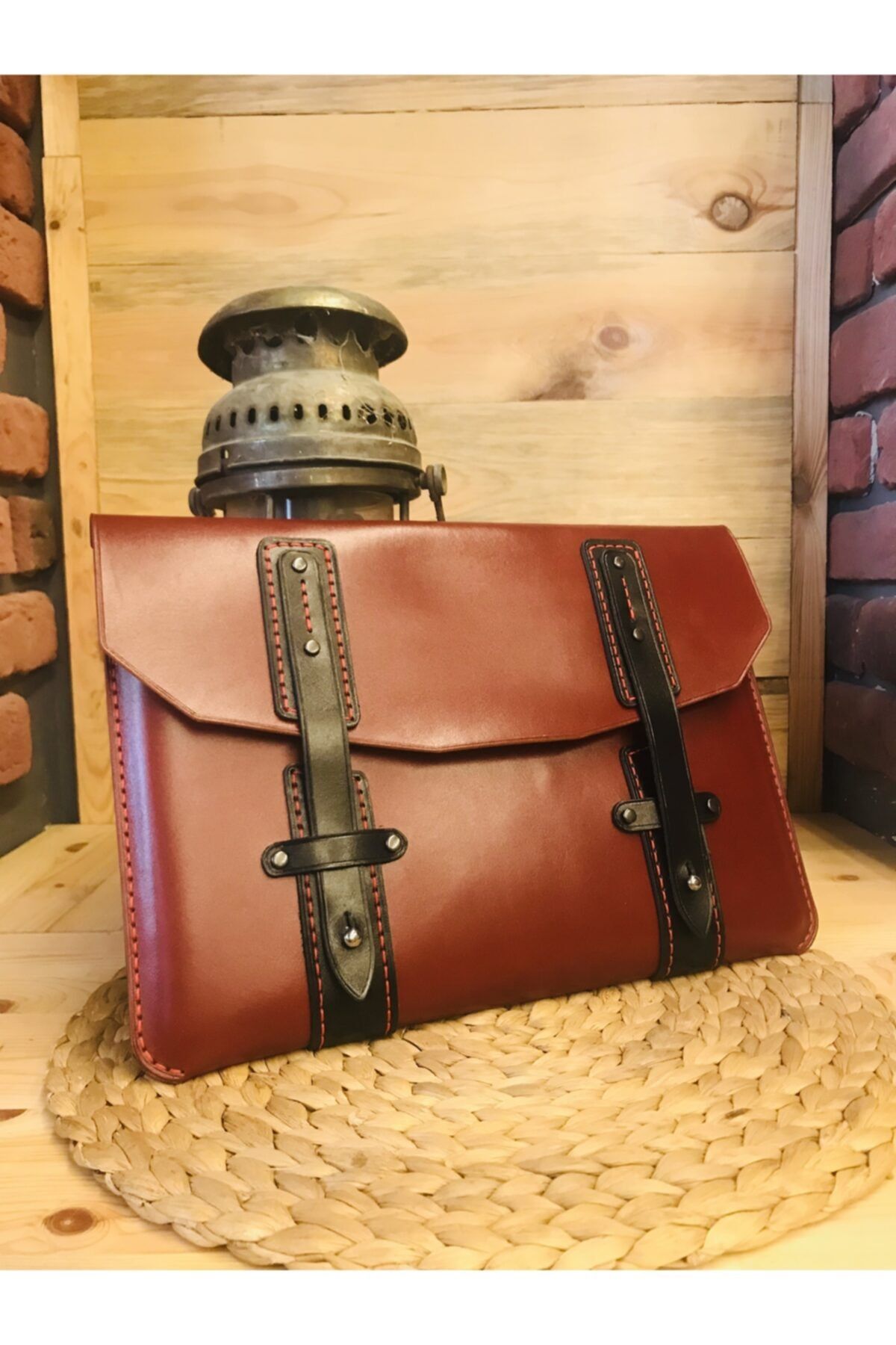 Honey Badger Leather Deri Macbook Ve Evrak Çantası