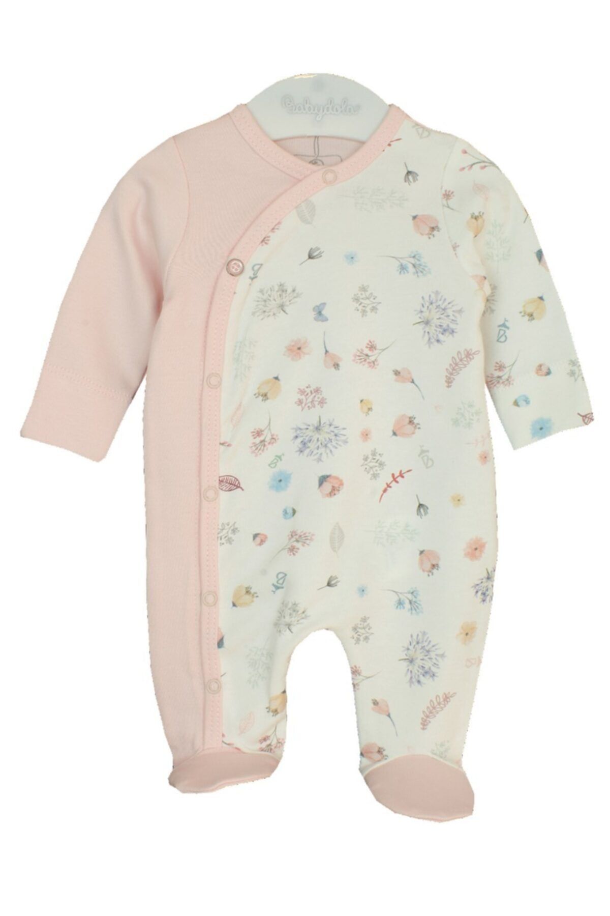Babydola Kız Bebek Çiçek Desenli Prematüre Tulum