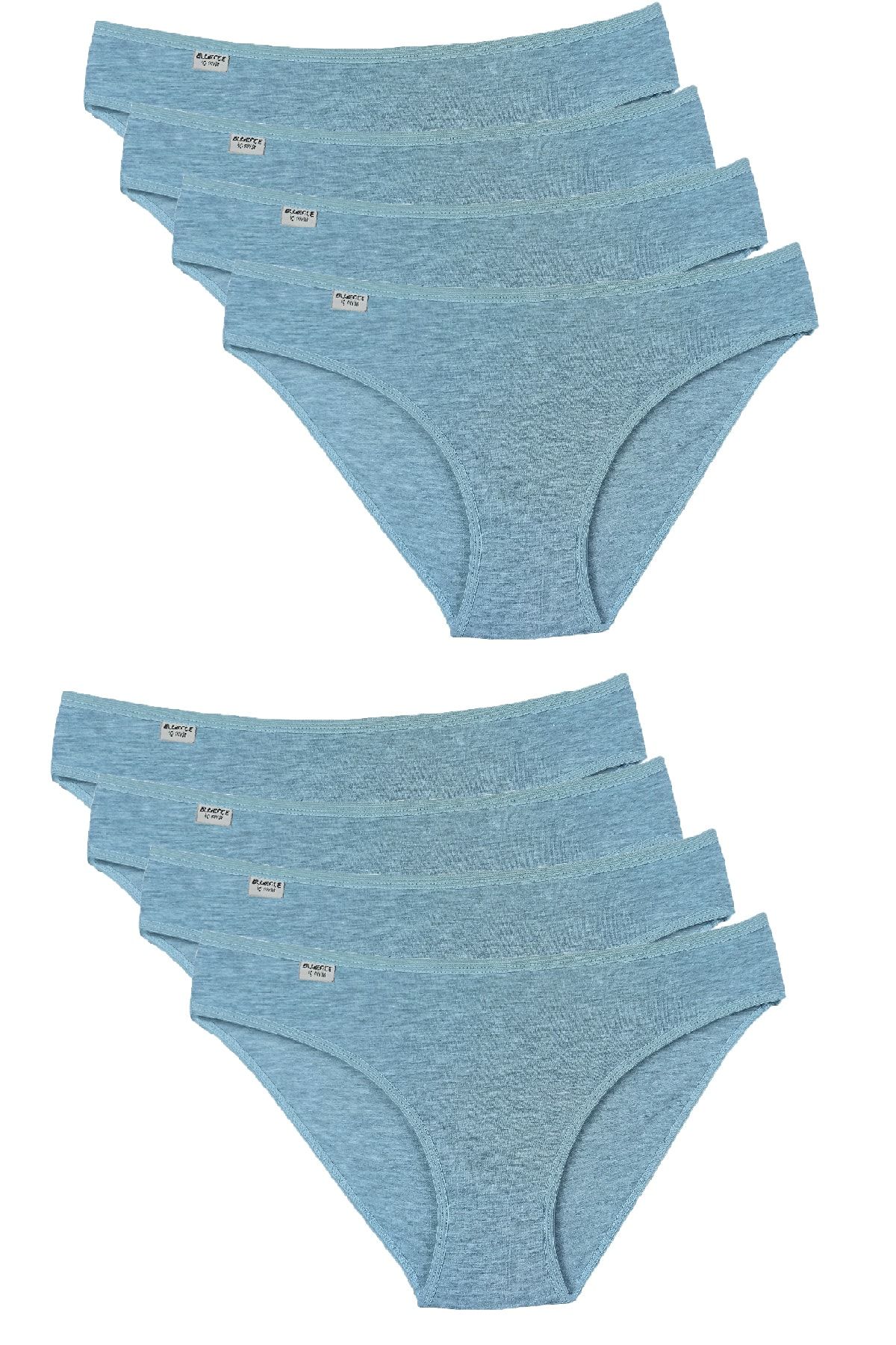Bluence Kadın Gri 8'li Paket Likralı Slip Külot