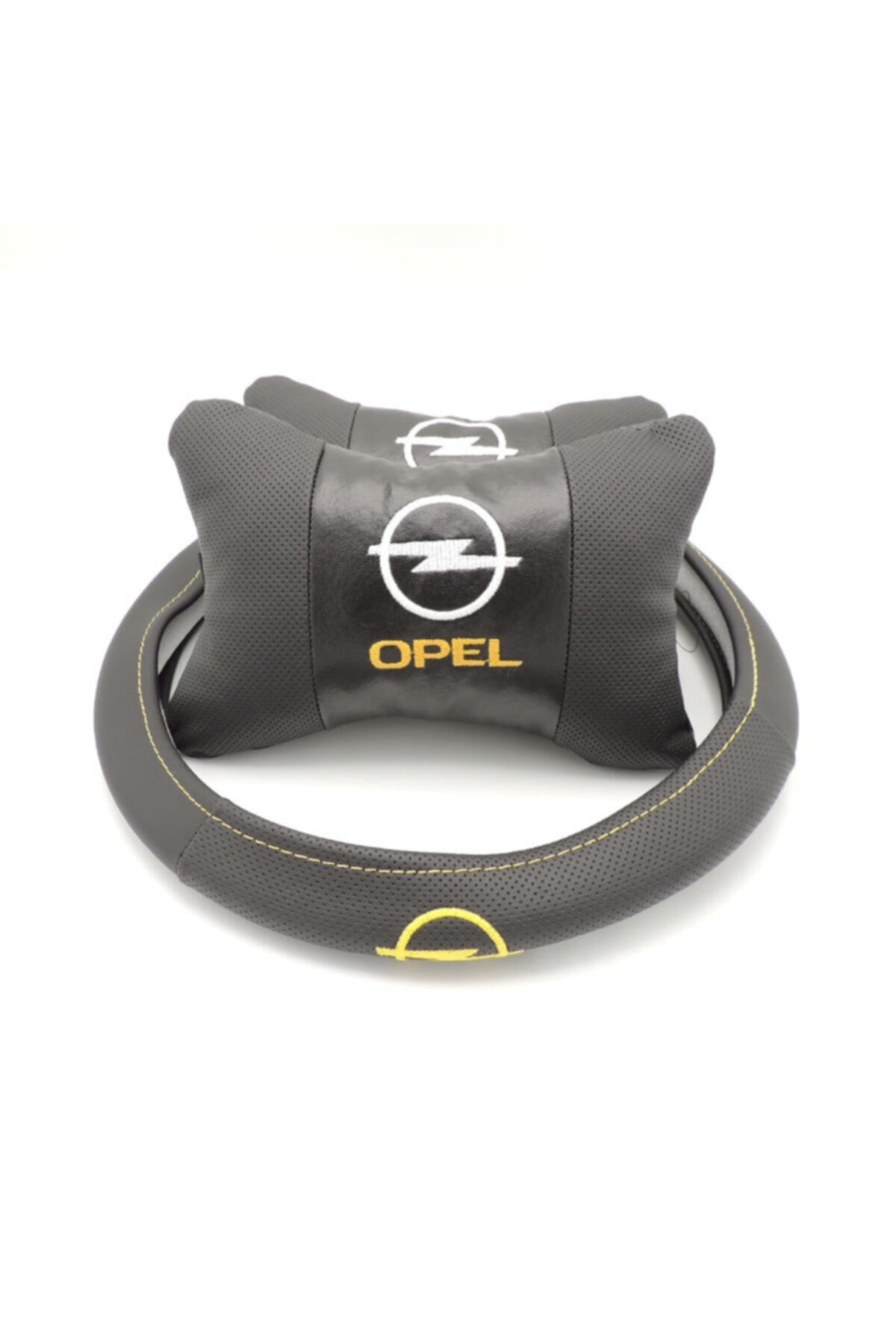 Autokit Opel Geçmeli Kaydırmaz Direksiyon Kılıfı+boyun Yastığı Kafalık