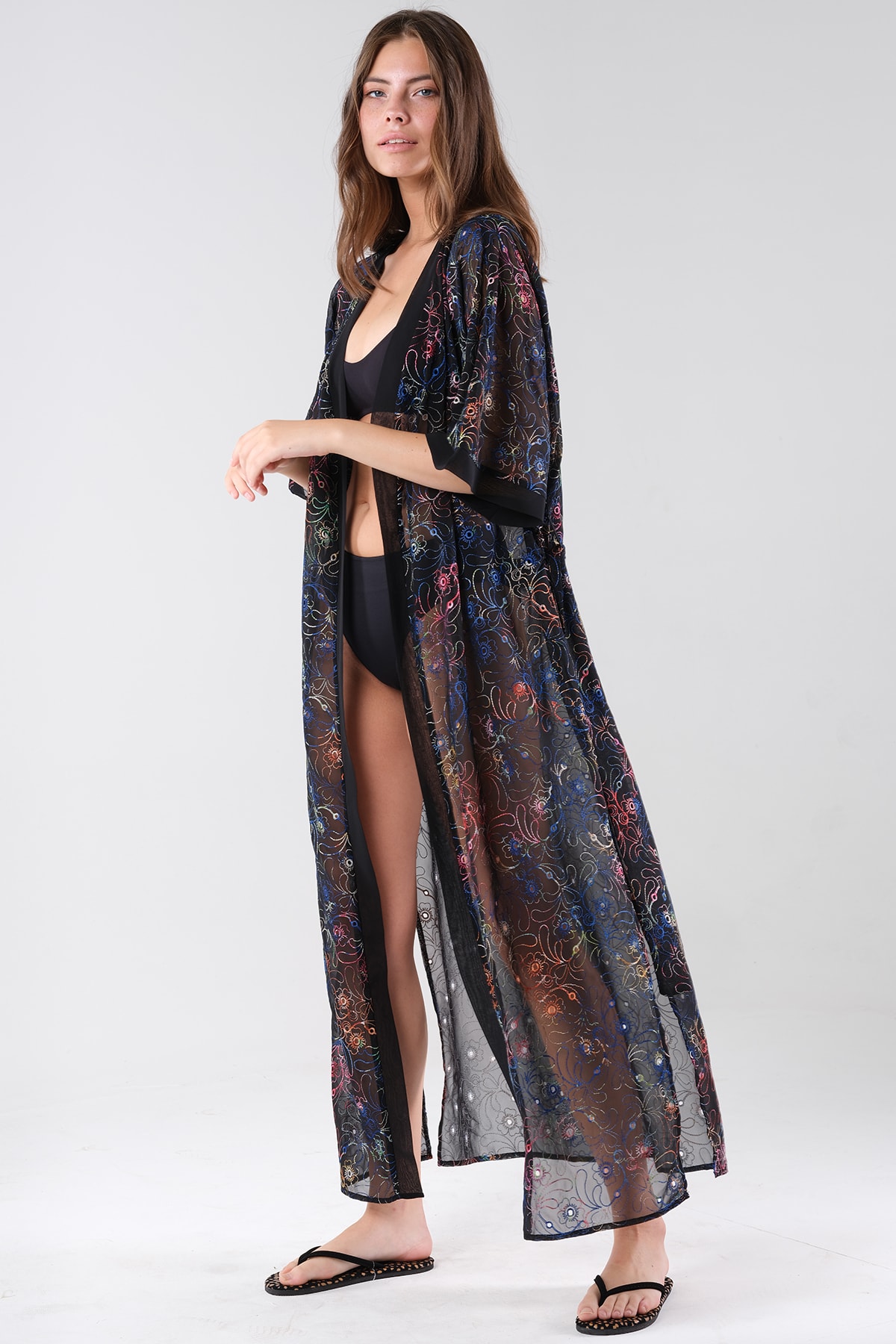 VALERIA Polyester Nakışlı Stella Kimono