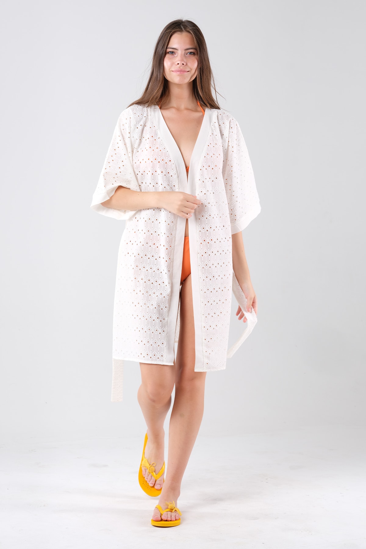 VALERIA Pamuklu Vual Kumaş Taleris Kimono