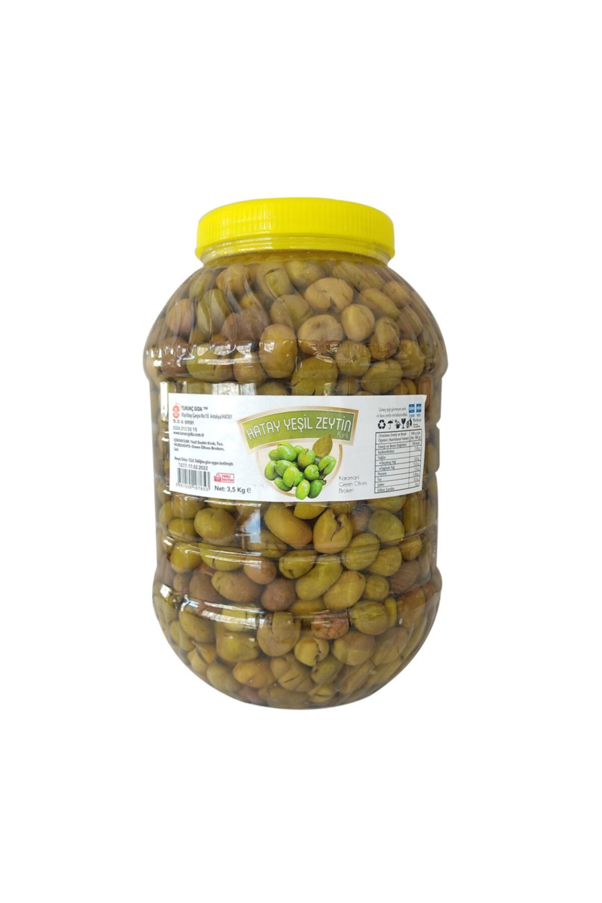 Turunç Gıda Hatay Yeşil Zeytin Kırık Karamani 3,5 kg