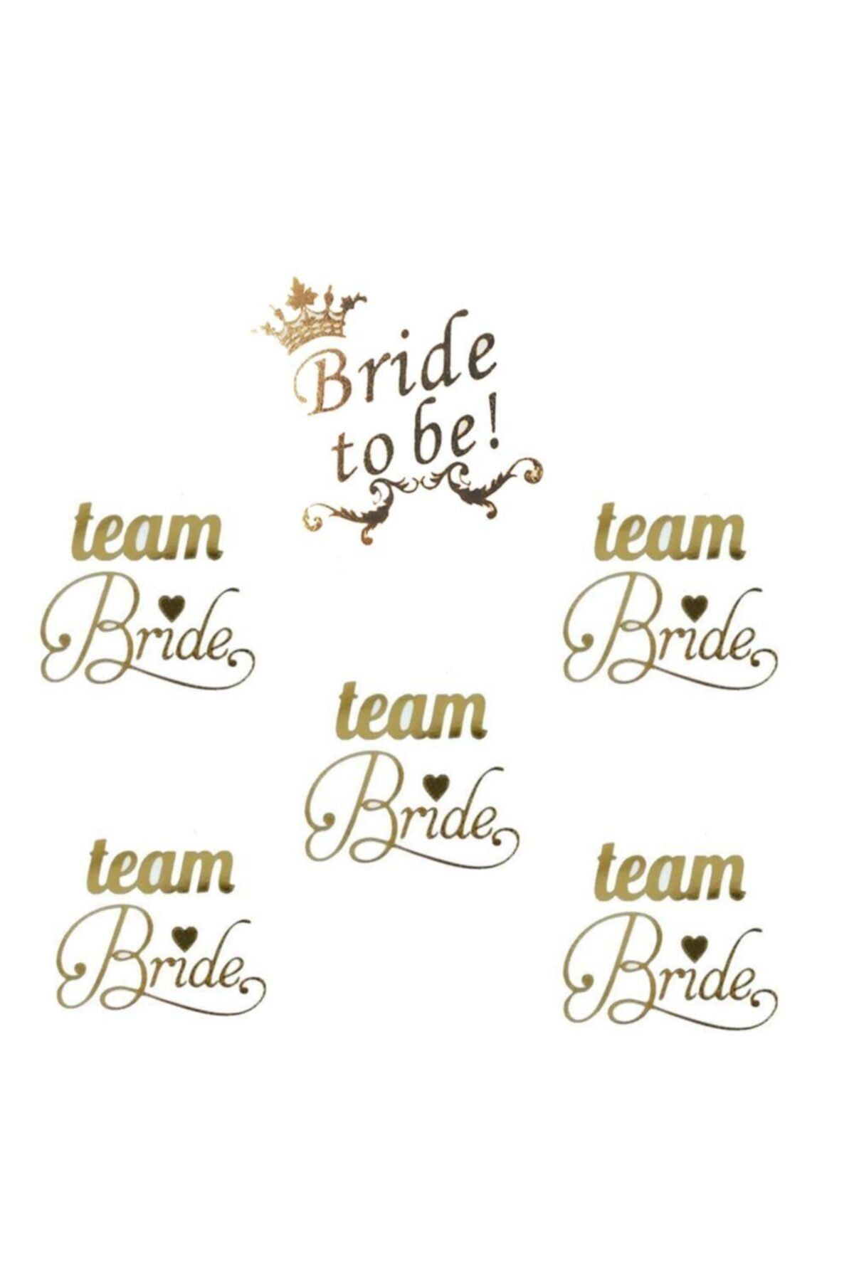 Kelebek Oyuncak Bride To Be Team Bride Altın Gold Dövme 6 Adet