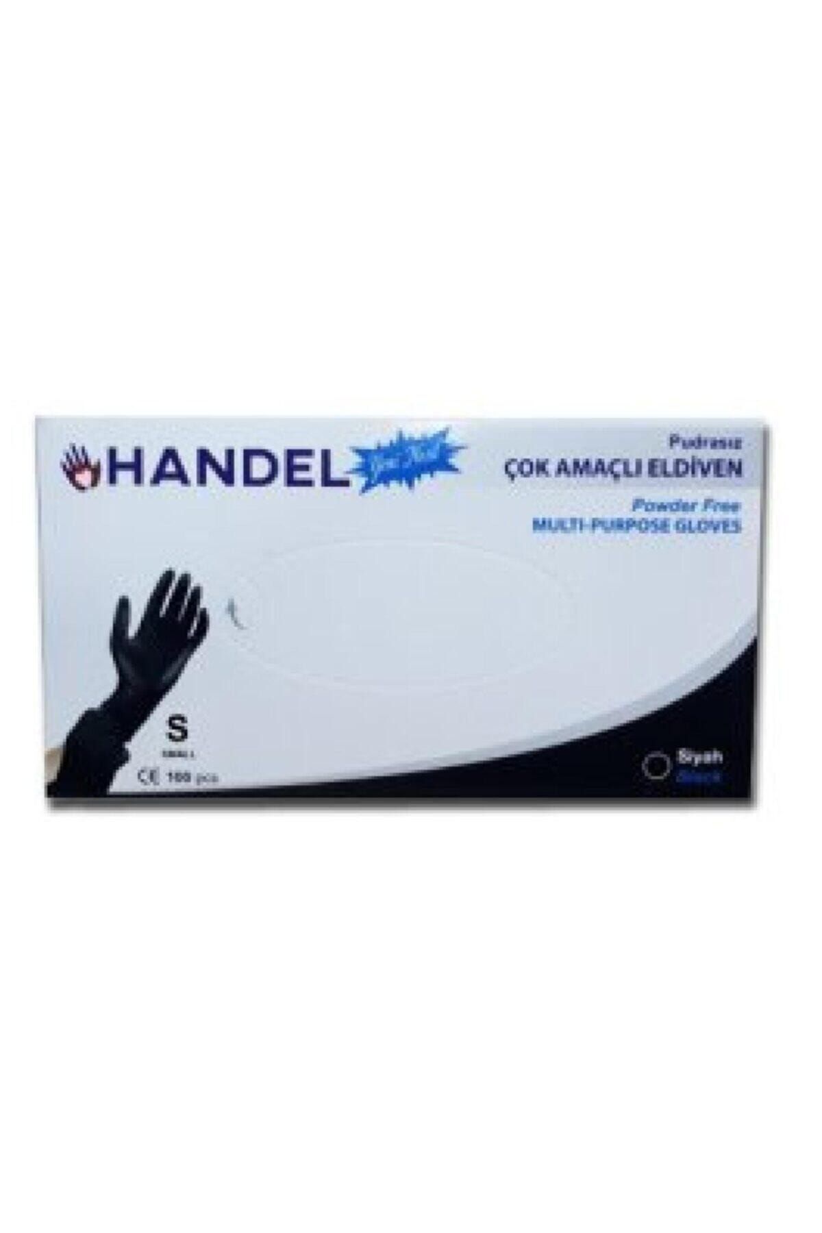 HANDEL 5 Kutu Siyah Pudrasız (s Beden) Çok Amaçlı Hijyenik Eldiven