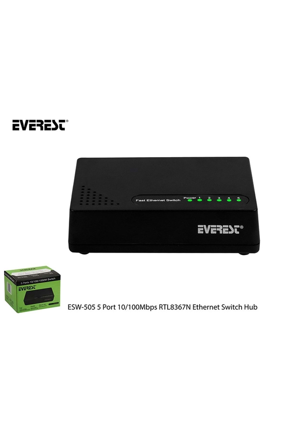 Everest Esw-505 5 Port 10/100/1000mbps Rtl8367n Gigabit Ethernet Switch Hub