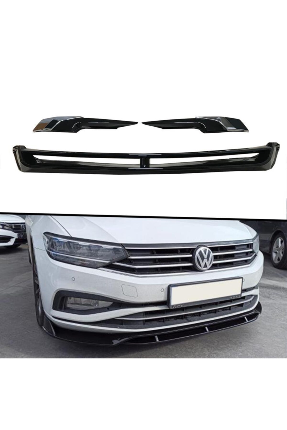 Araba Alışveriş Volkswagen Oto Tuning Passat 3 Parça Kromlu Tampon Ek Ön Lip