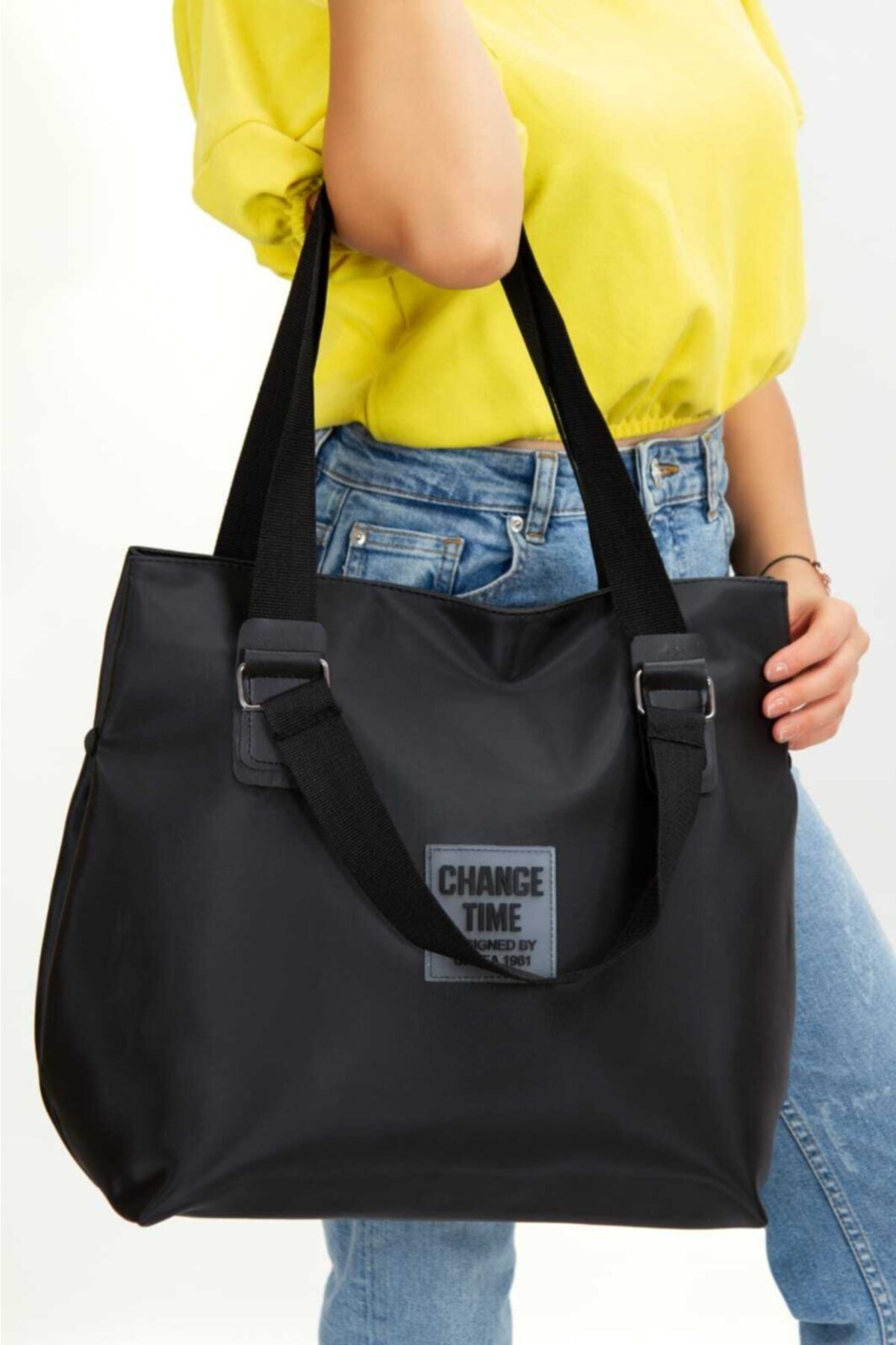 Newish Polo Zeyn Polo Kadın Siyah Shopper Su Geçirmez Patlı Seyahat Ve Günlük Omuz El Çanta Büyük Boy