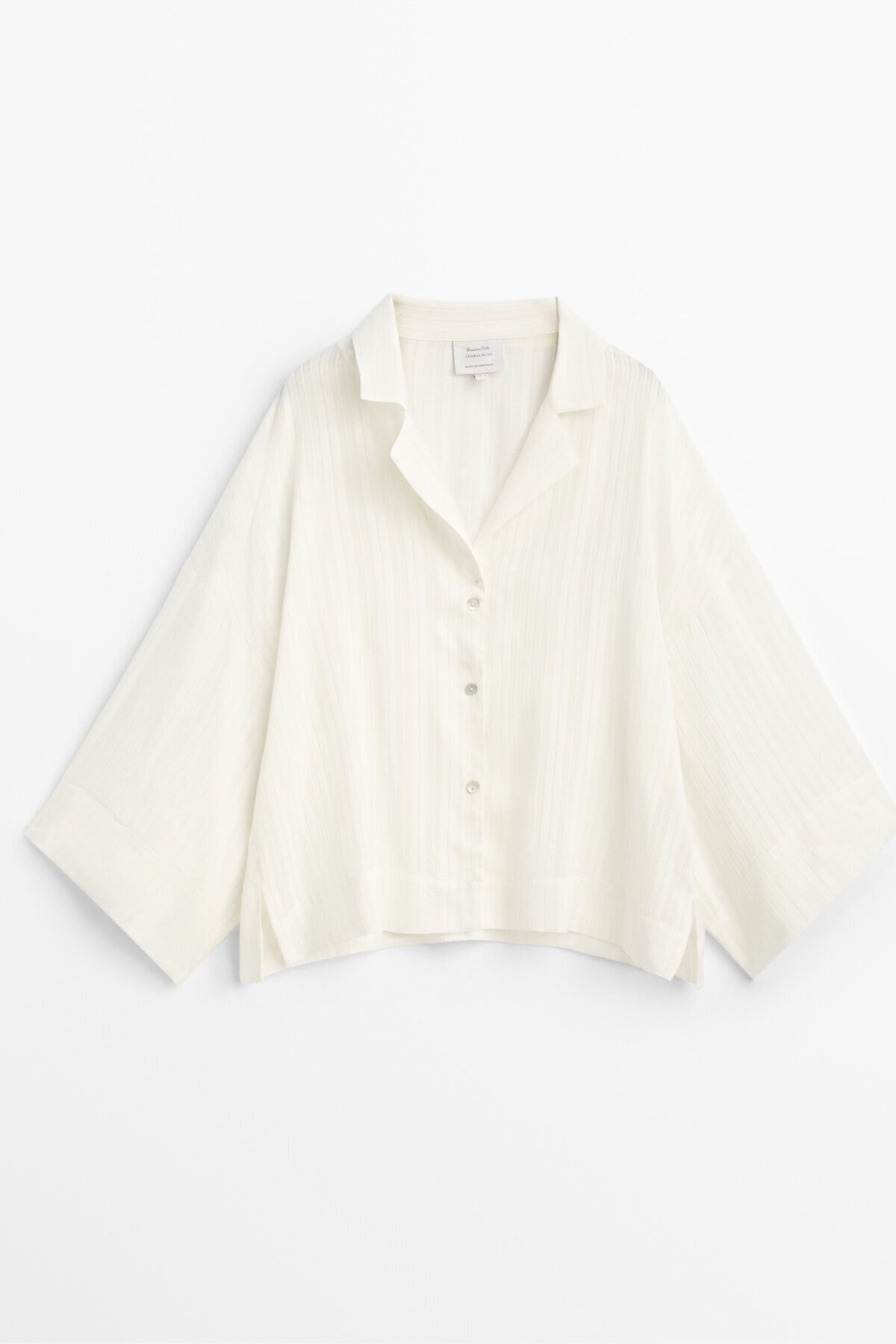 Massimo Dutti Kadın Kısa Kollu Pijama Gömlek 05185551