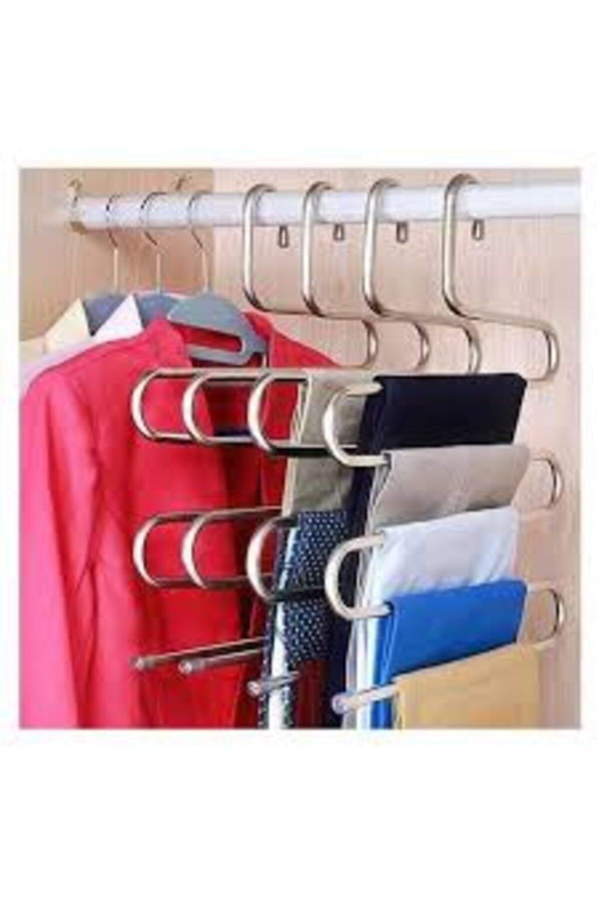 Firsat Ayi Pantolon Askısı Metal Askı Kravat Eşarp Askısı 6lı Set