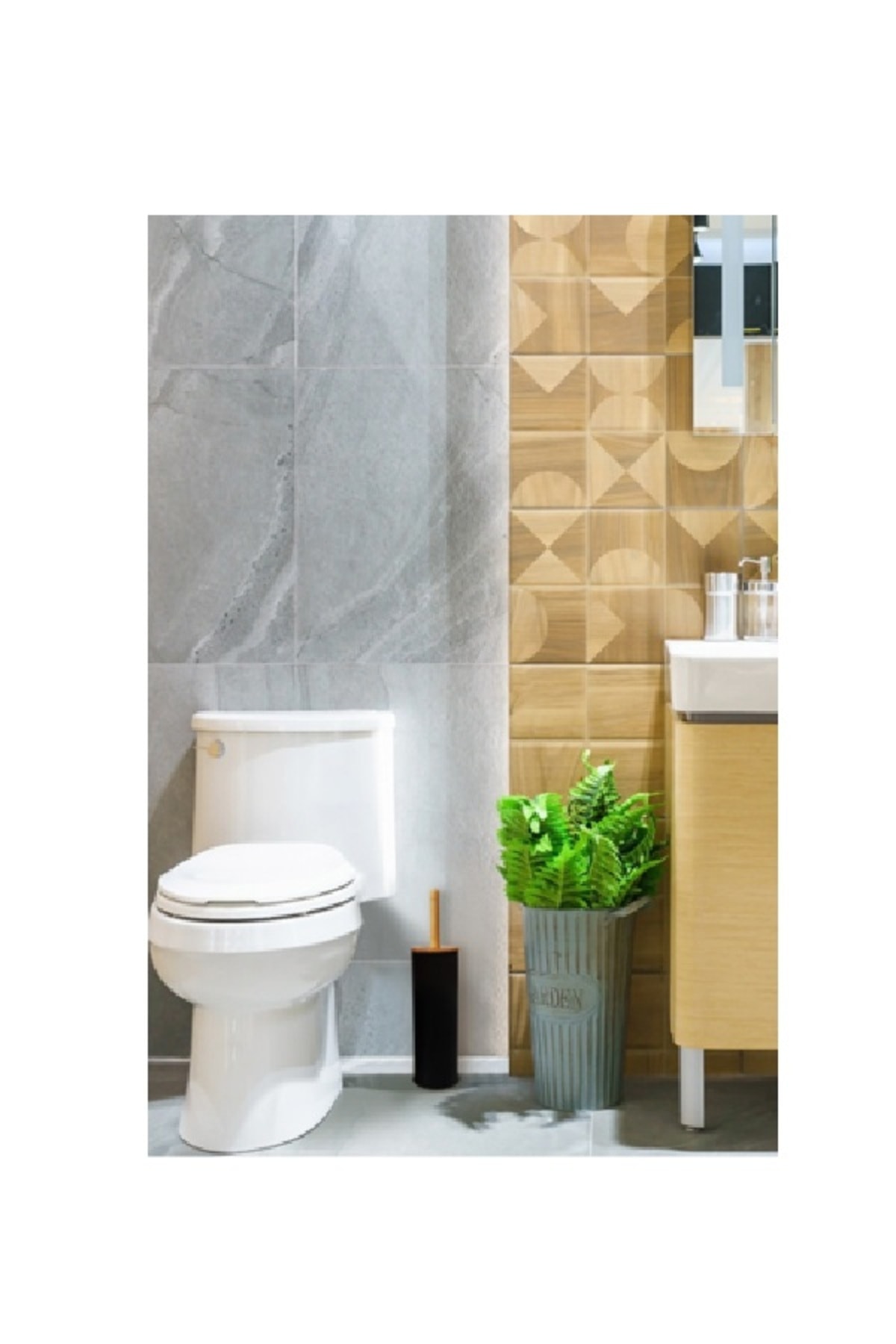 vipgross Bambu Saplı Siyah Wc Fırçalık 489