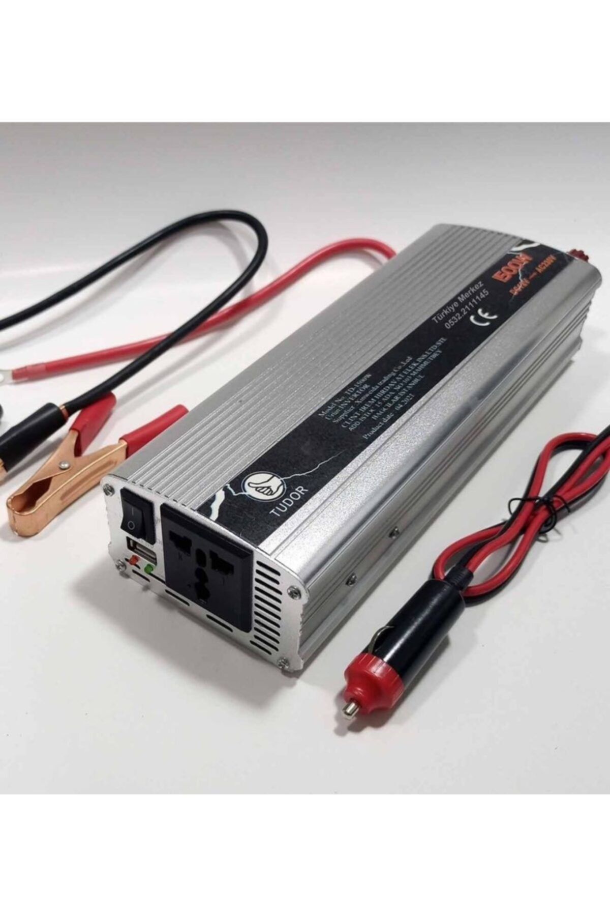 Mbois Süper Inverter 12v Elektriği 220v Çevirici Fanlı Invertör 1500w Usb Çıkışlı Maşa+çakmak 2set Kablo