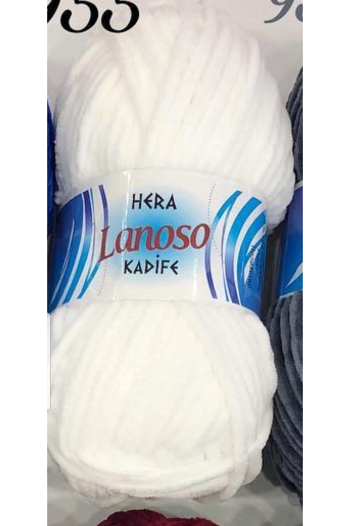 Lanoso (1 ADET) Beyaz Kadife Iplik Yumuşak Doku Beyaz 100gr.şiş No 4.. 5 Tığno 3..3,5