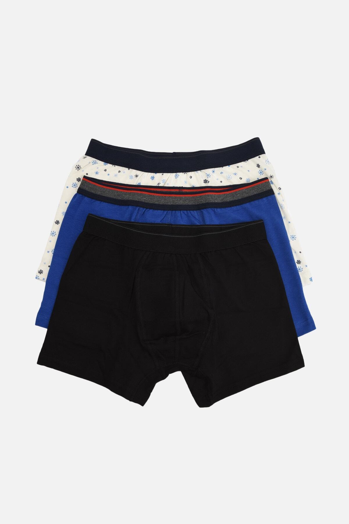 TRENDYOL MAN Çok Renkli Erkek 3'lü Paket Boxer TMNAW22BX0032