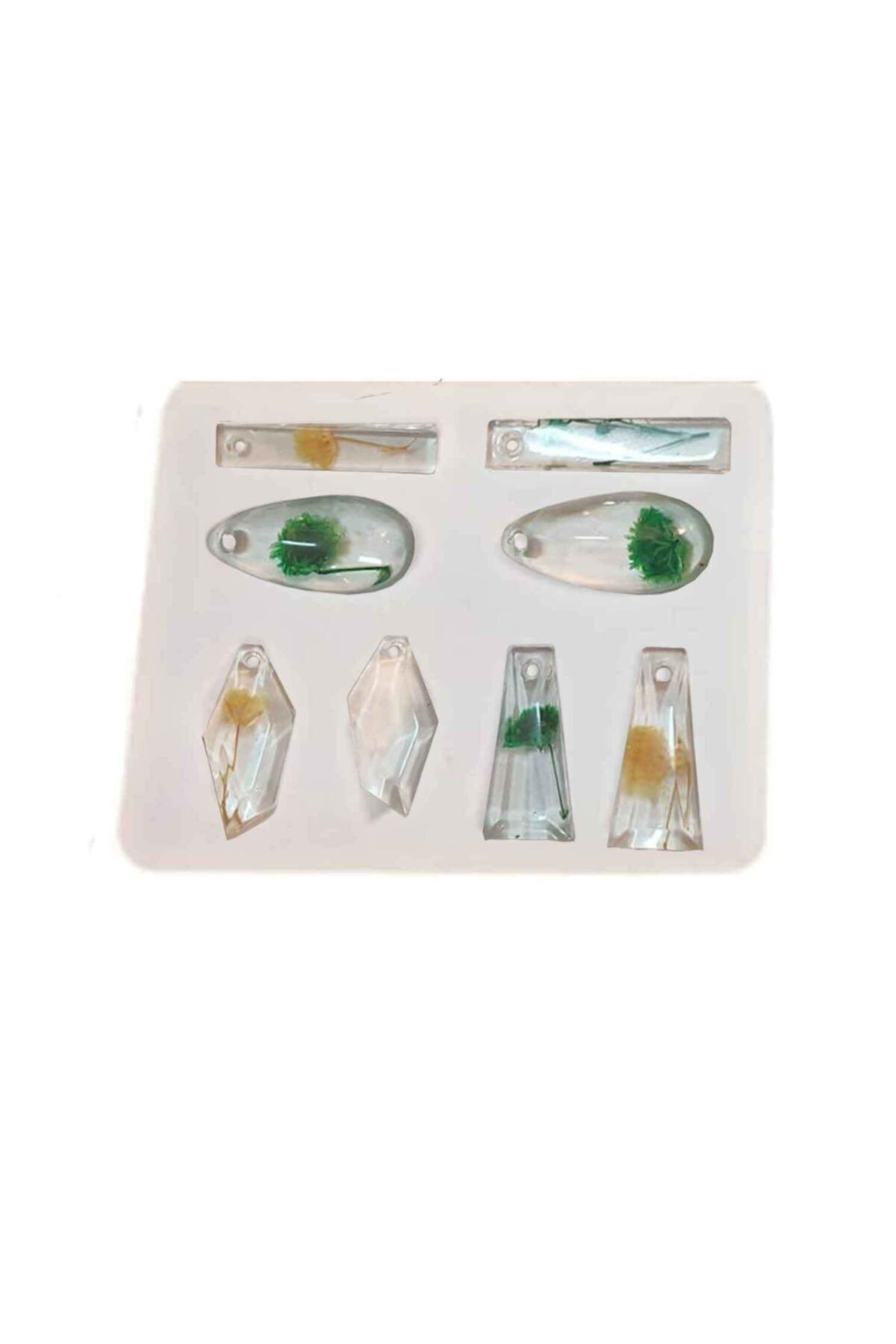 TT Tahtakale Toptancıları Epoksi Silikon Kalıp Küpe Ve Takı Kalıbı 8 Li 5.5x7 Cm