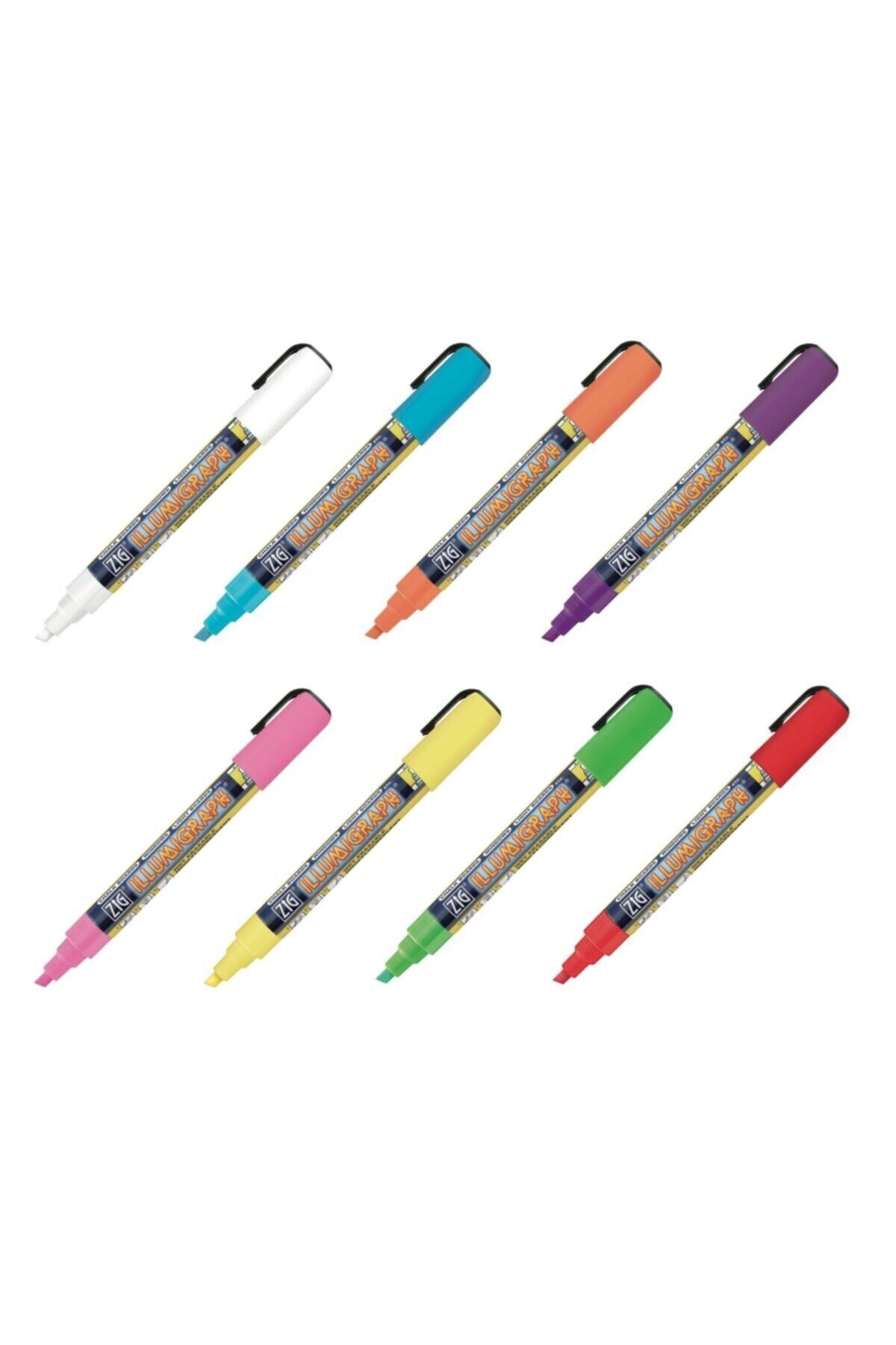 Zig Illumigraph Marker Sıvı Tebeşir Kalem Seti 8 Renk