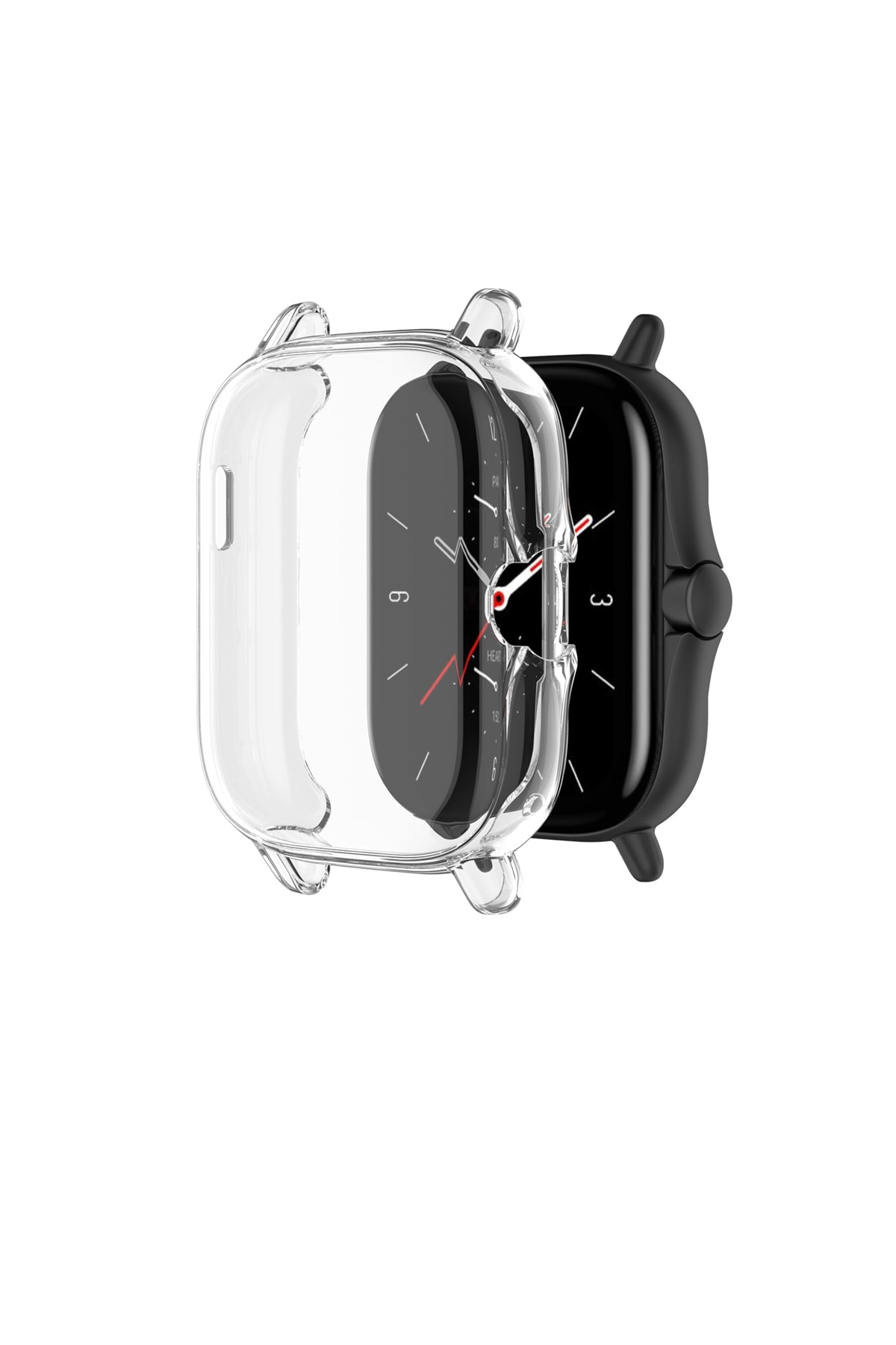 Microcase Amazfit Gts 2 - Gts 2e Uyumlu 42 Mm Önü Kapalı Tasarım Yumuşak Silikon Kılıf - Şeffaf