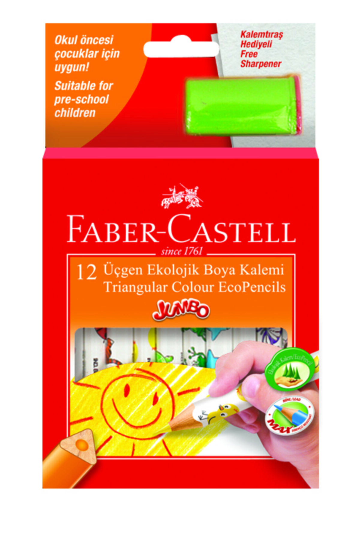 Faber Castell Jumbo Üçgen Ekolojik Boya K. 12r. Y.b