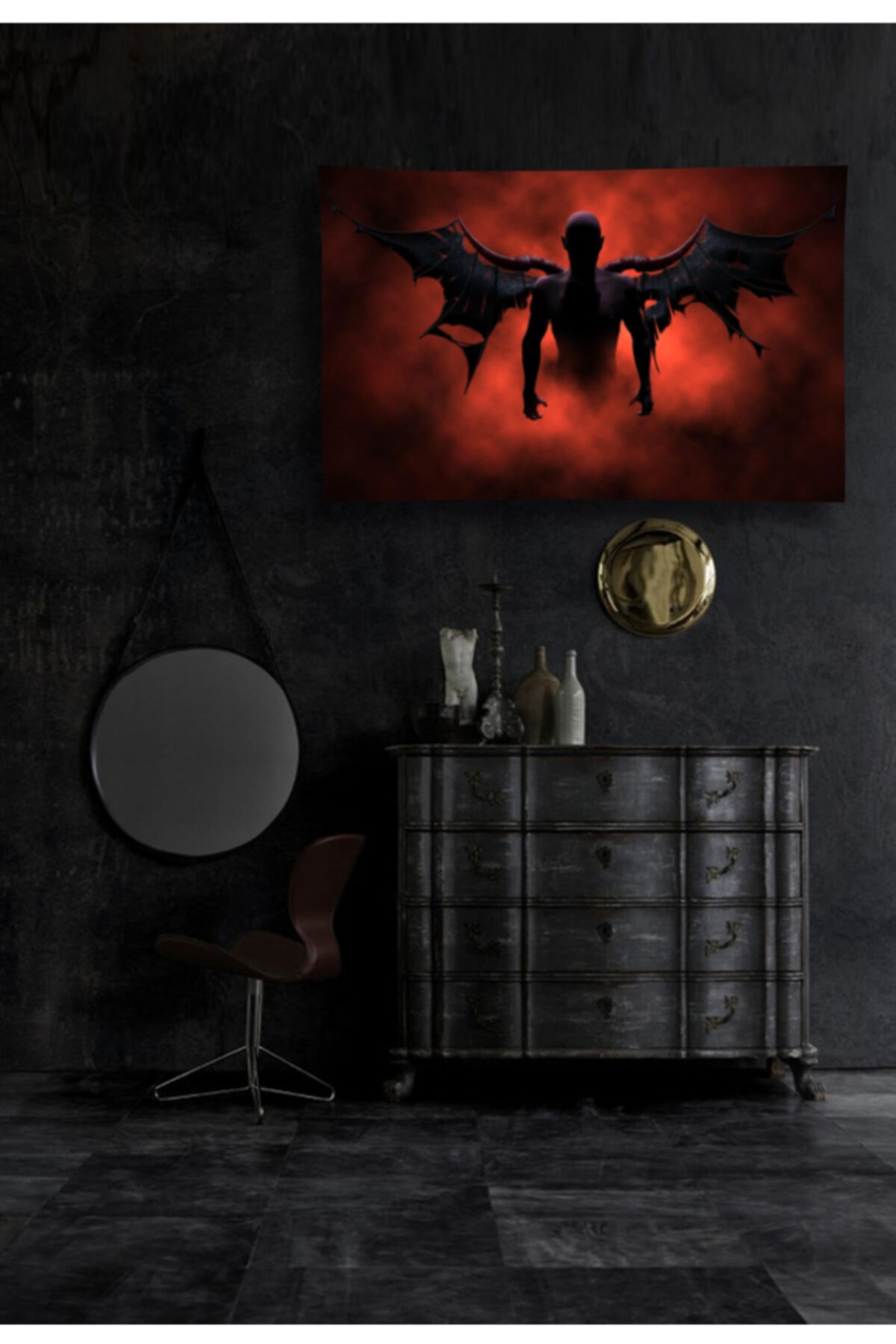RENGARENG Şeytan (devil) Duvar Örtüsü / Duvar Halısı / Tapestry 150x110
