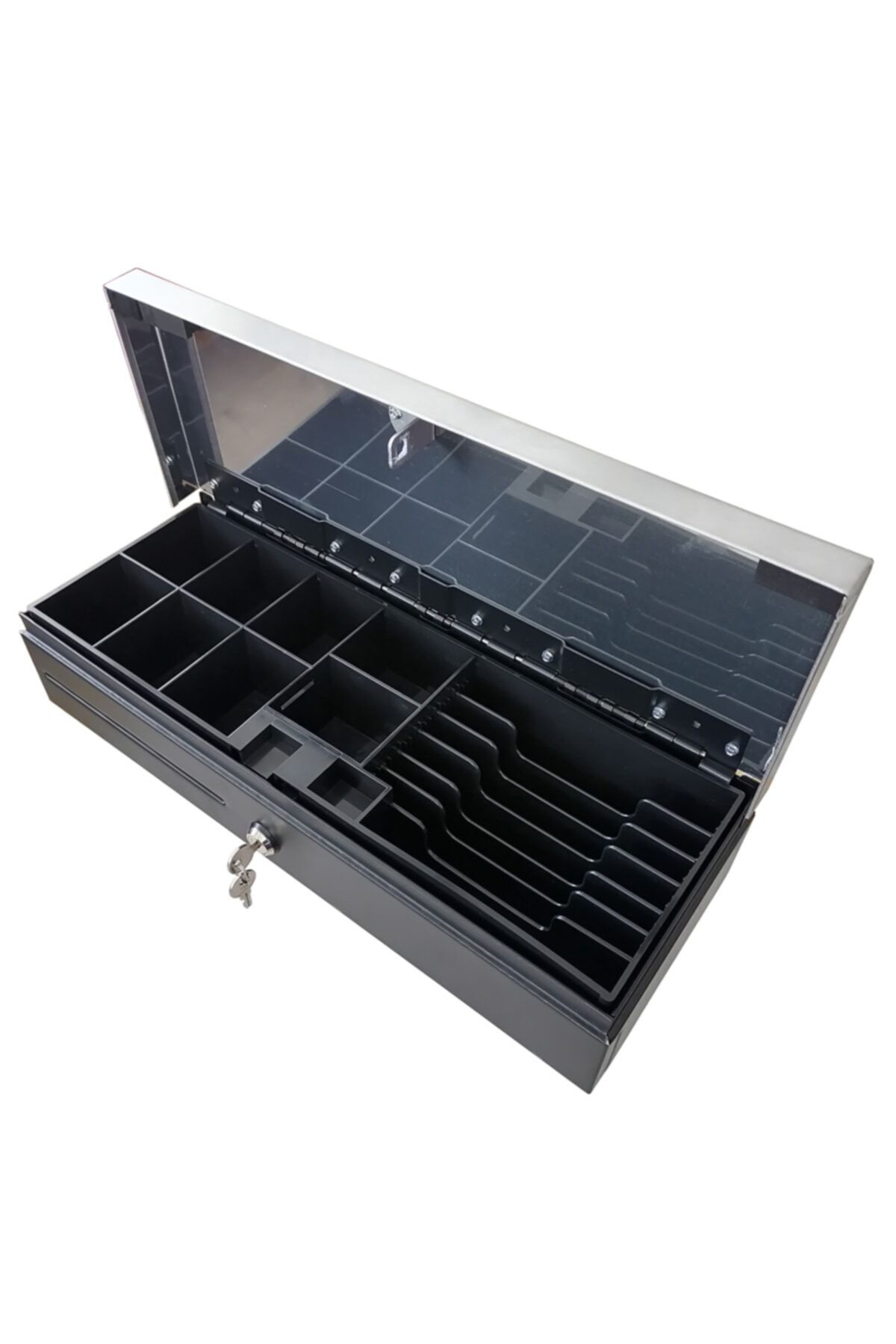 SAYPOS Üstten Açılır Flip Top Metal Yazarkasa Para Çekmecesi 7 Banknot Gözlü 46x17x10cm