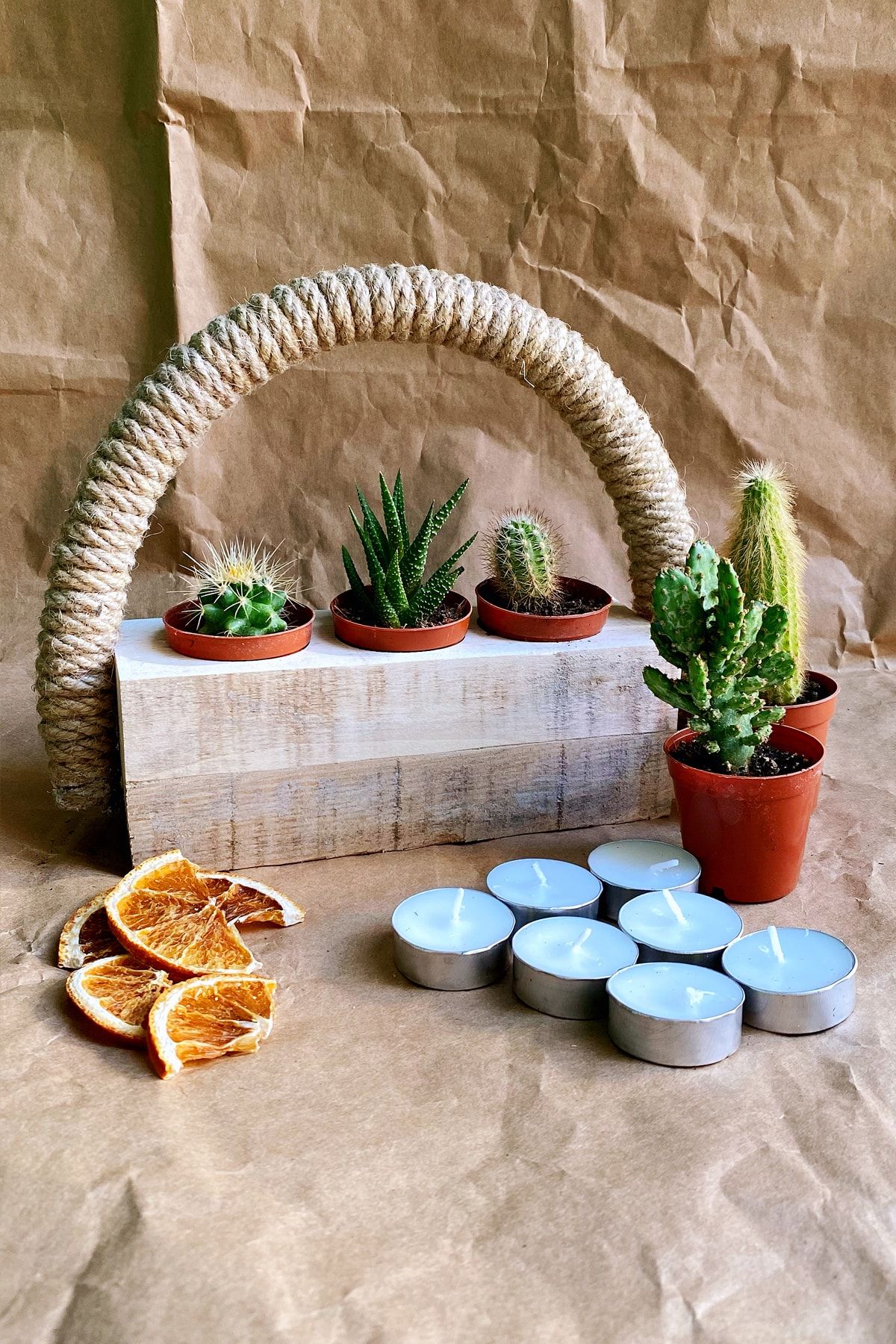 SANAT SEPET İŞLERİ 1. Sınıf Ahşaptan Üretilmiş Taşınabilir Çiçeklik, Dekoratif Skulent Saksılık - 3 Gözlü