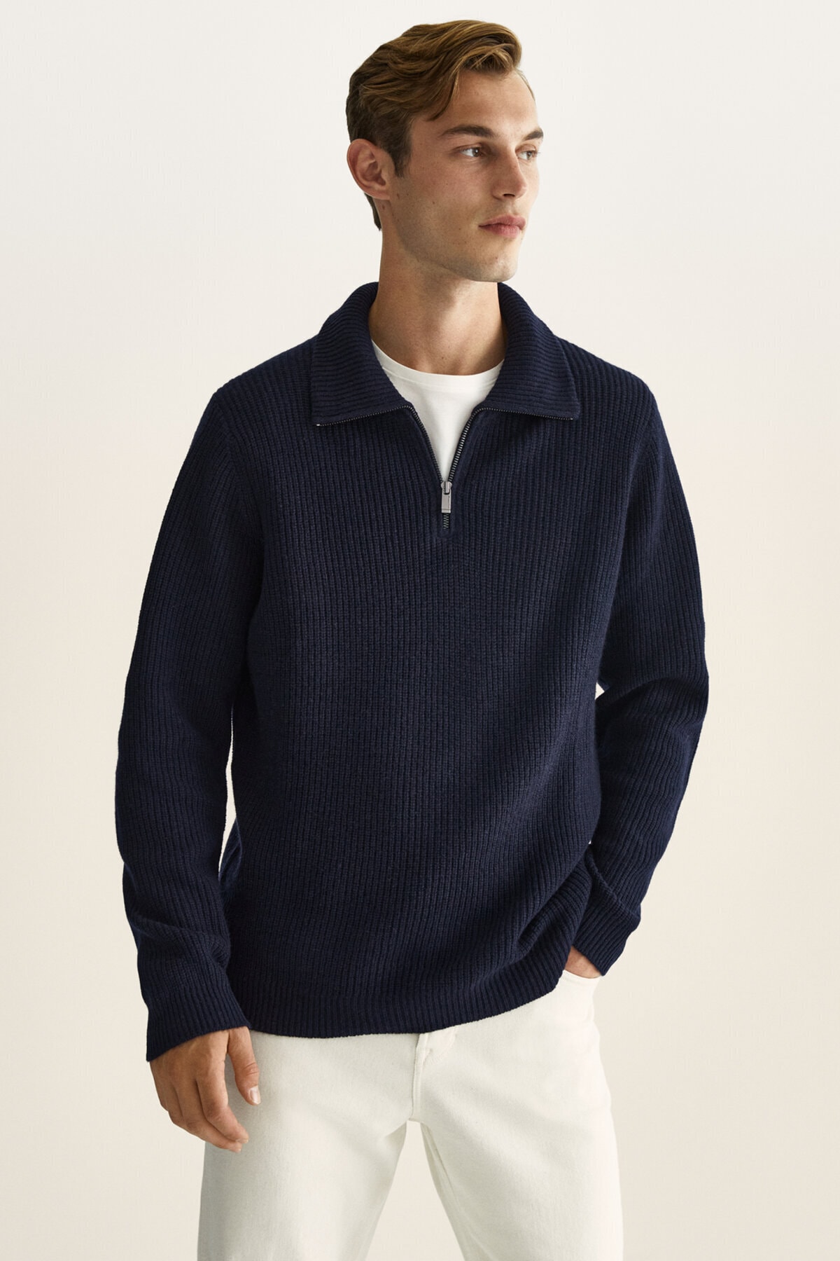 Massimo Dutti Örgü Yün Kaşmir Kazak