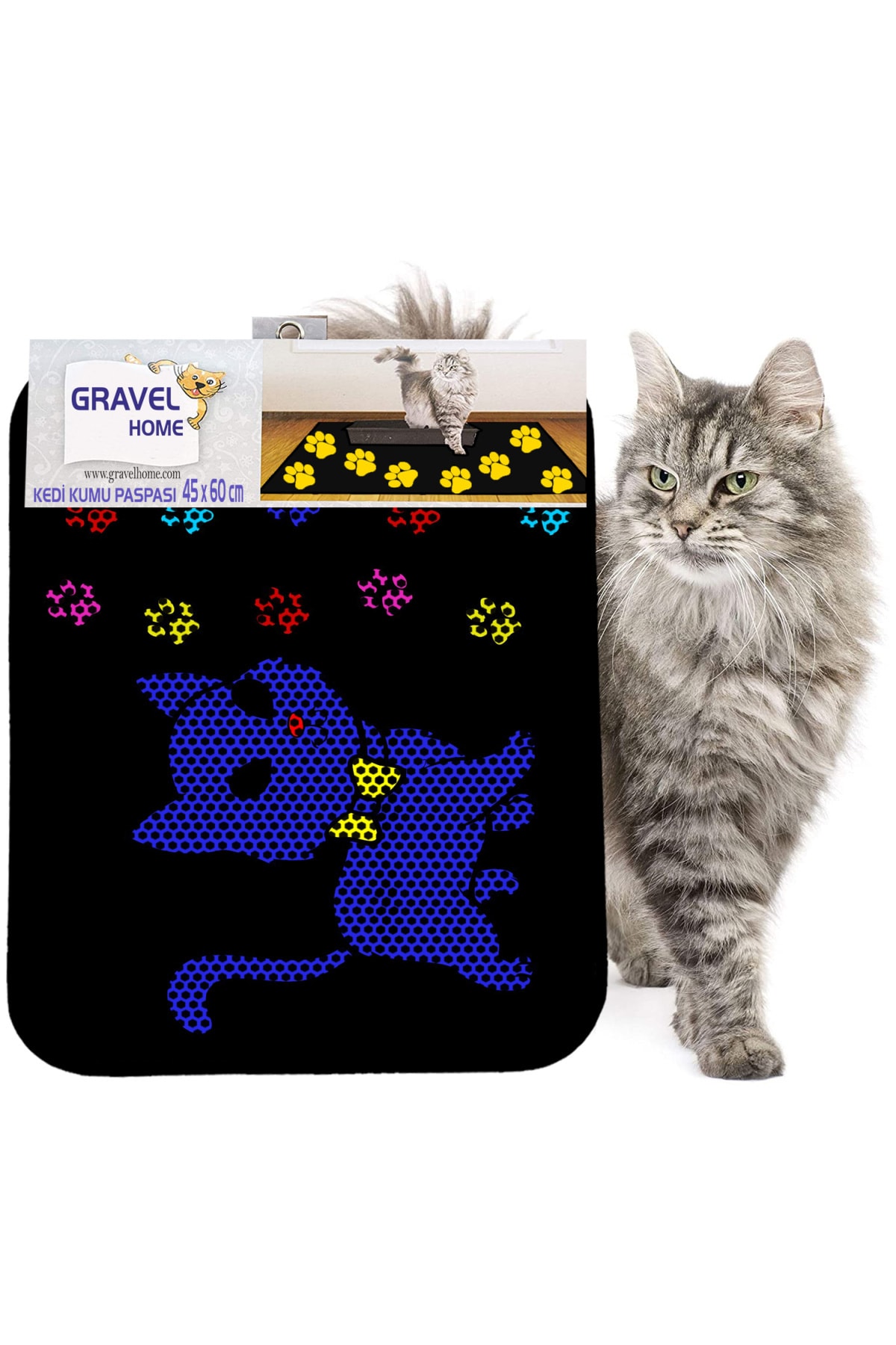 Gravel Kedi Kumu Paspası Yeni Sezon 45 X 60 Cm Nrszn0102