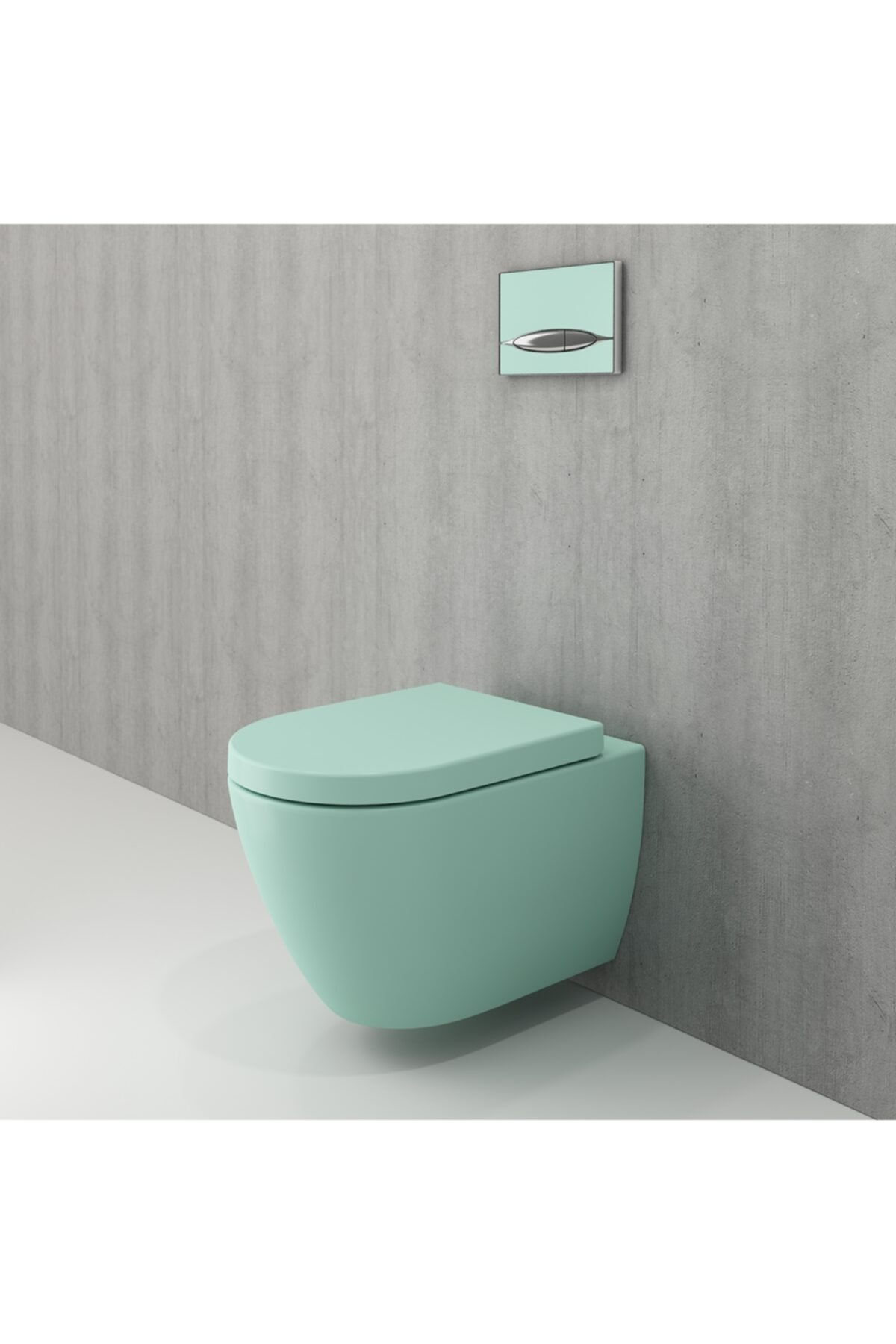 Bocchi Bocchı Venezıa Rimless Duvardan Asma Klozet Pure S Kapak - Mat Mint Yeşili