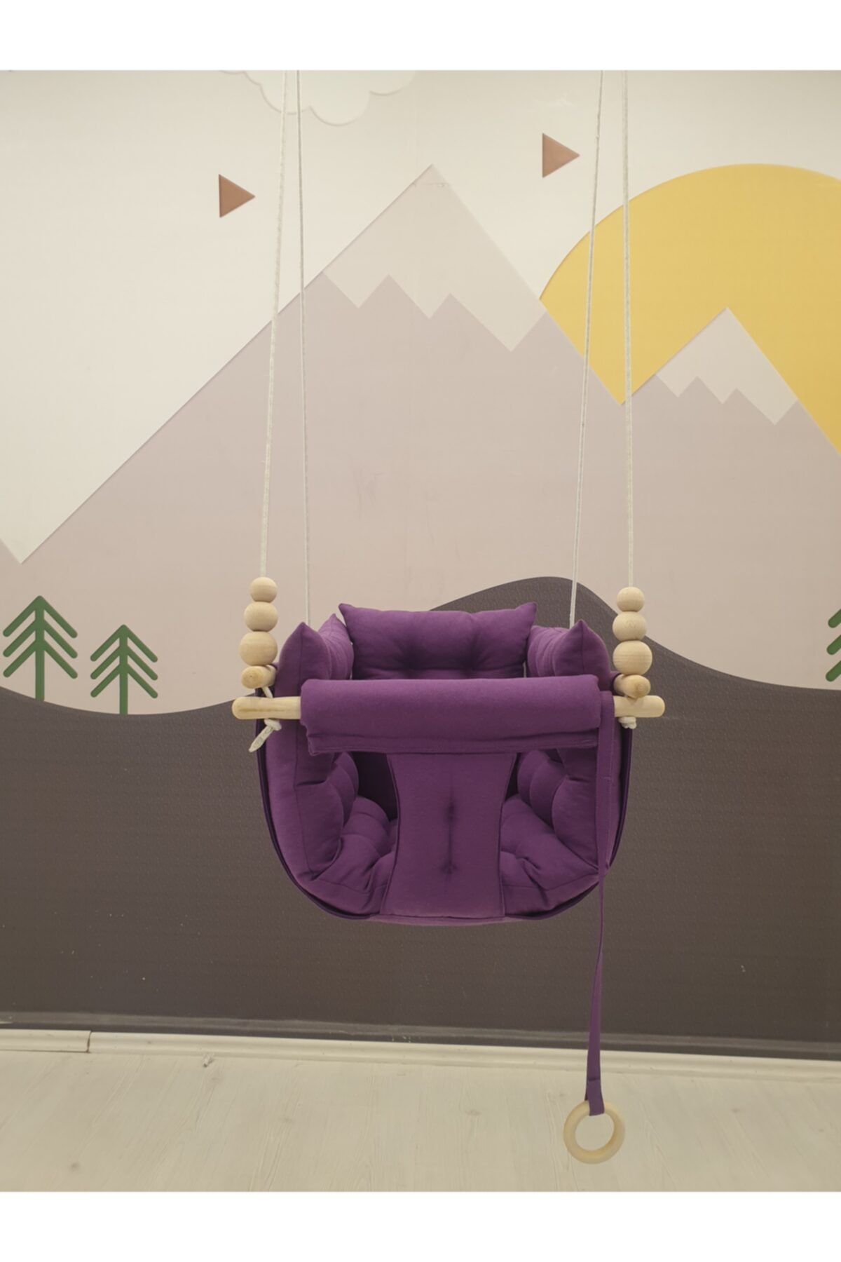 Özlem eylem Kurt astariaart Mor Puffy Swing Salıncak