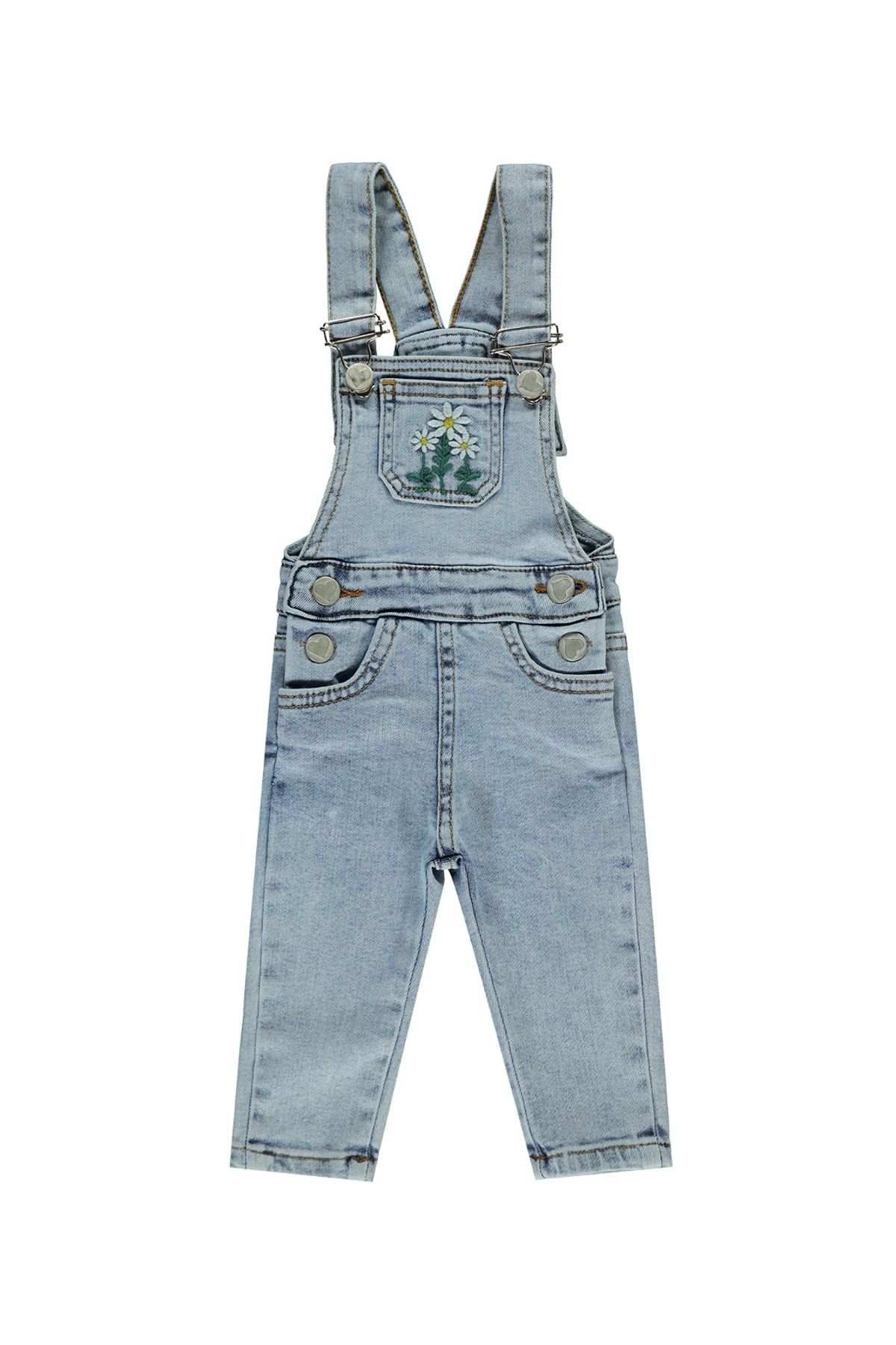 Civil Baby Kız Bebek Salopet 6-18 Ay Açık Mavi