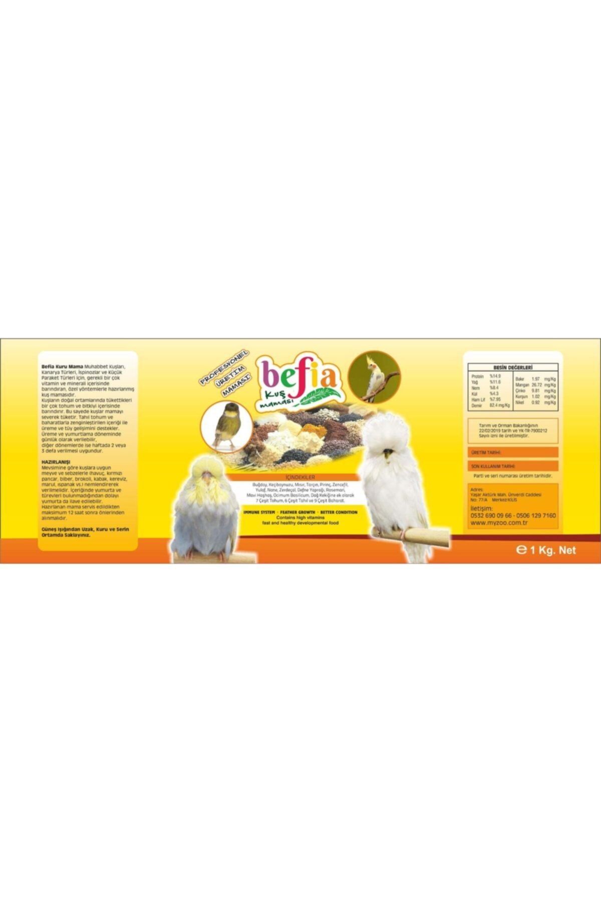 Befia Kuş Maması 1 kg