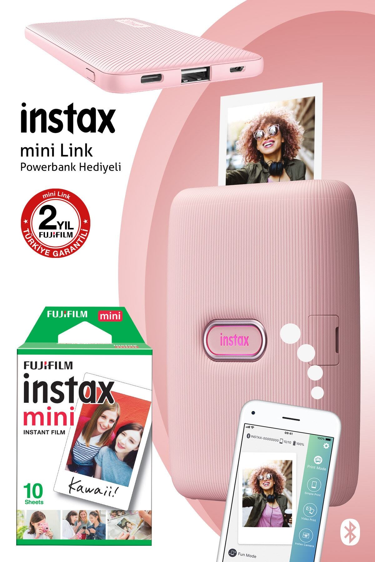 Fujifilm Instax Mini Link Pembe Akıllı Yazıcı - 10'lu Mini Film Ve Powerbank Hediyeli