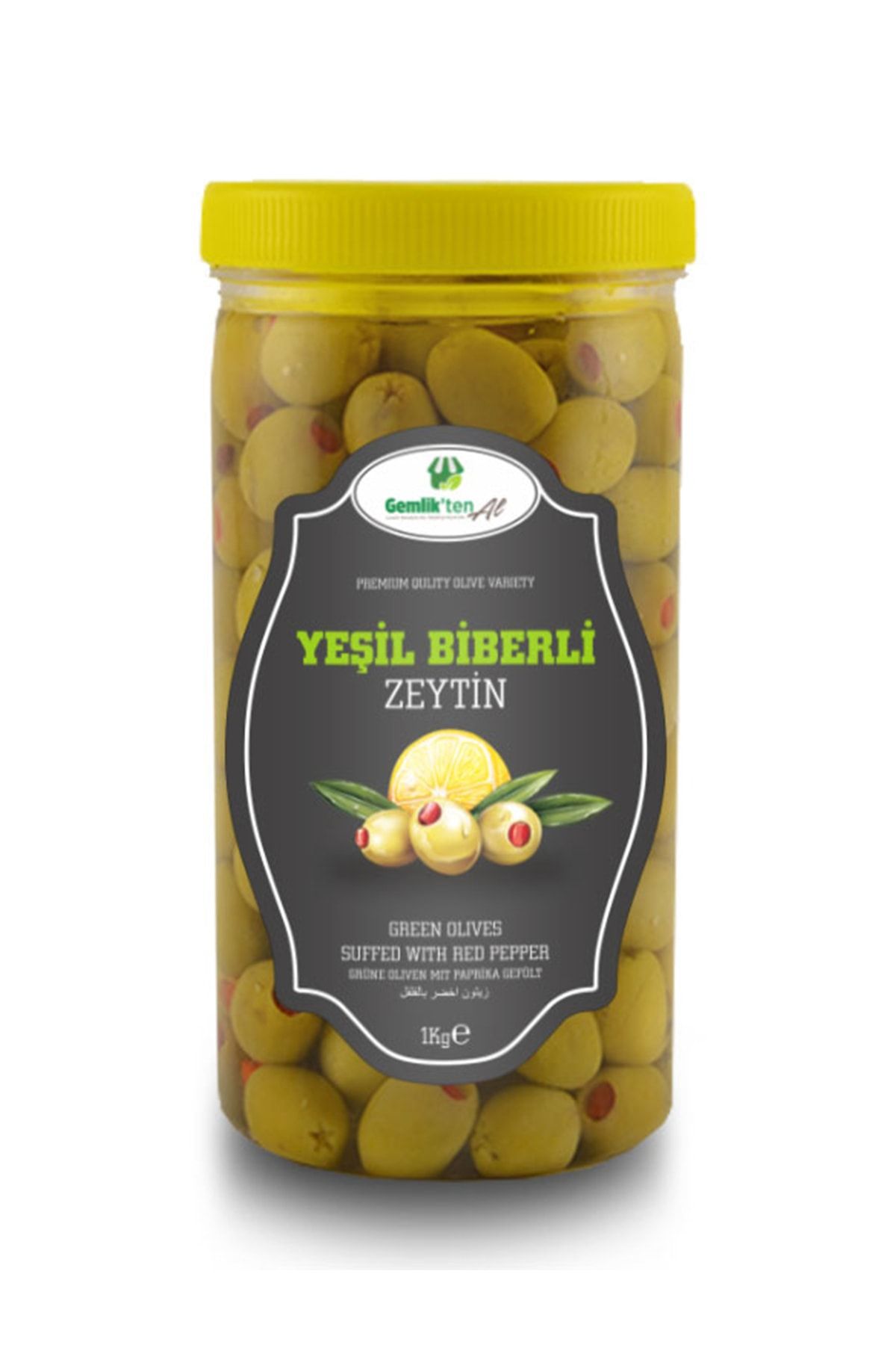 Gemlikten Al Biberli Yeşil Zeytin 1 Kg
