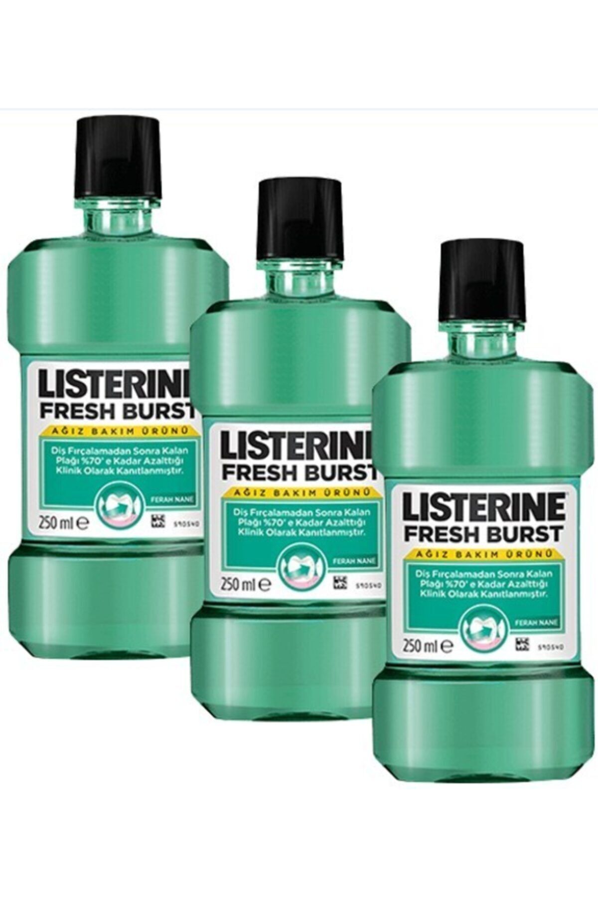 Listerine Ağız Bakım Suyu Fresh Burst Ferah Nane 250 ml 3 Adet