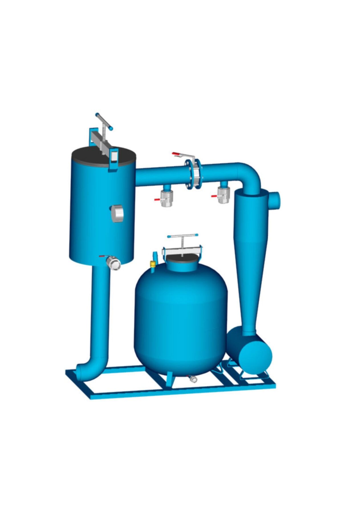 mulumulu 4'' Hidrosiklon (uf) & Mesh Filtre & 100 Lt. Gübre Tankı Set (50 Ton/h)
