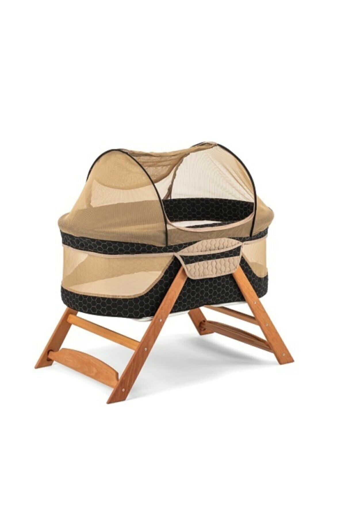 TLY Quard 1001 Ahşap Katlanır Beşik Siyah