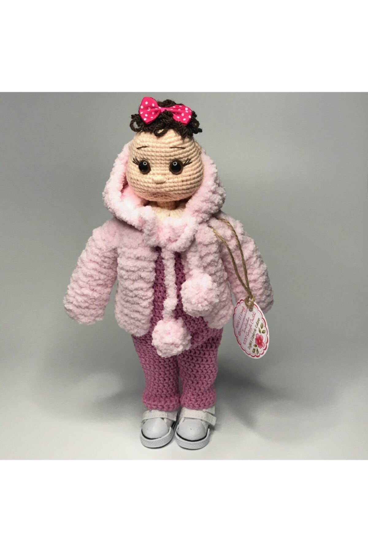 Ariestasarım Pembe Montlu Pembe Tulumlu Kız Bebek