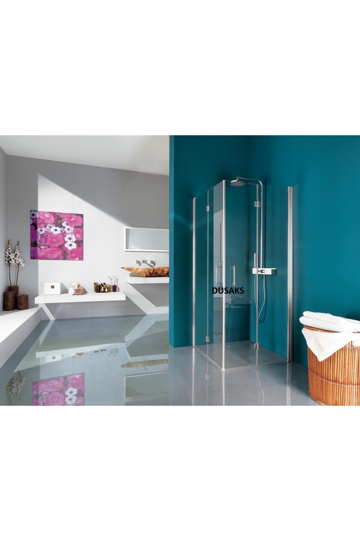 DUSAKS Kare Iki Açılır Içe Katlanır Menteşeli Duşakabin H 200 Ölçüler 80 X 80