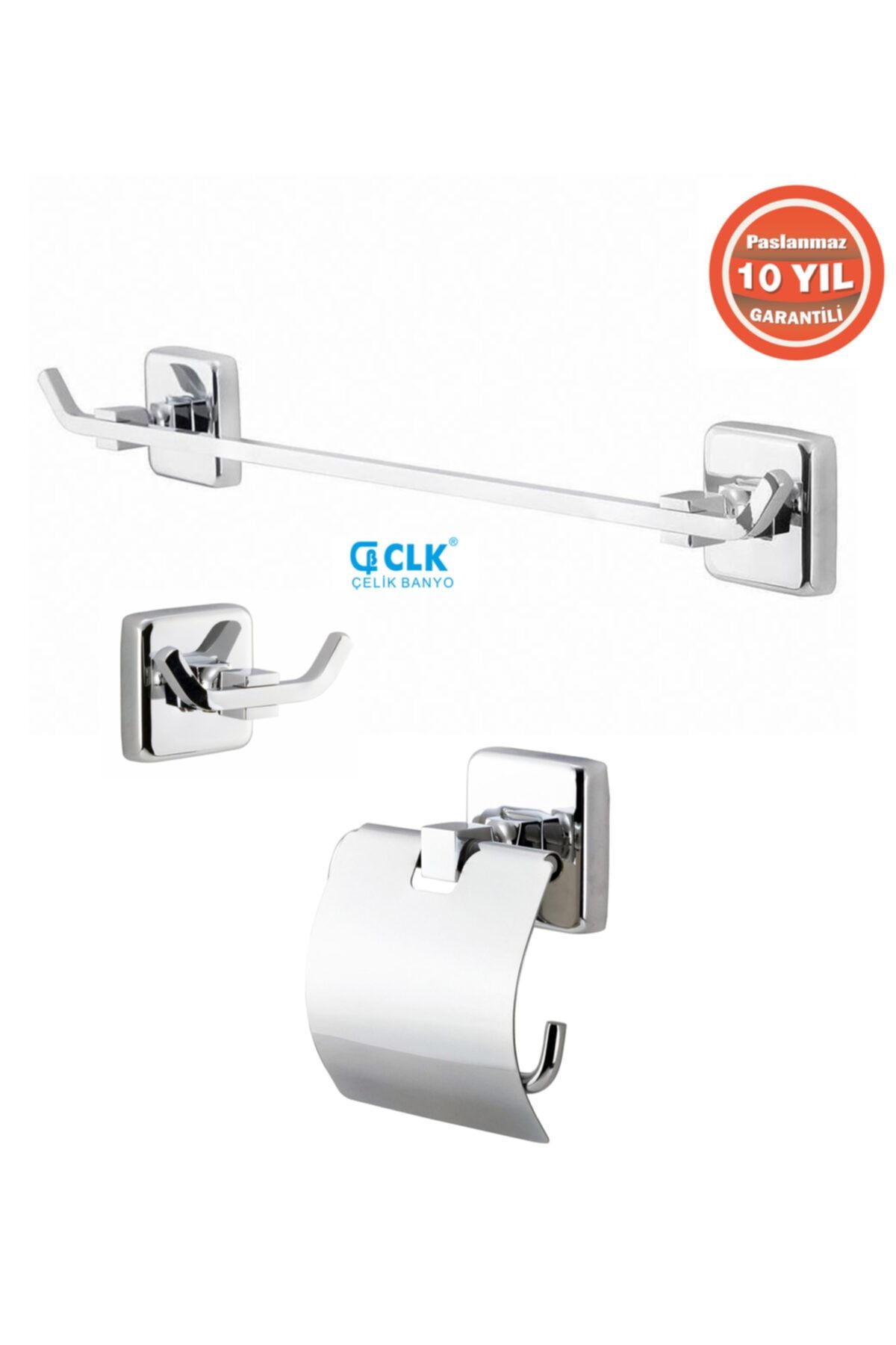 ÇELİK BANYO Paslanmaz Pirinç Wc Banyo Aksesuar Kumru Havluluk Tuvalet Kağıtlık Askılık 3 'lü Set