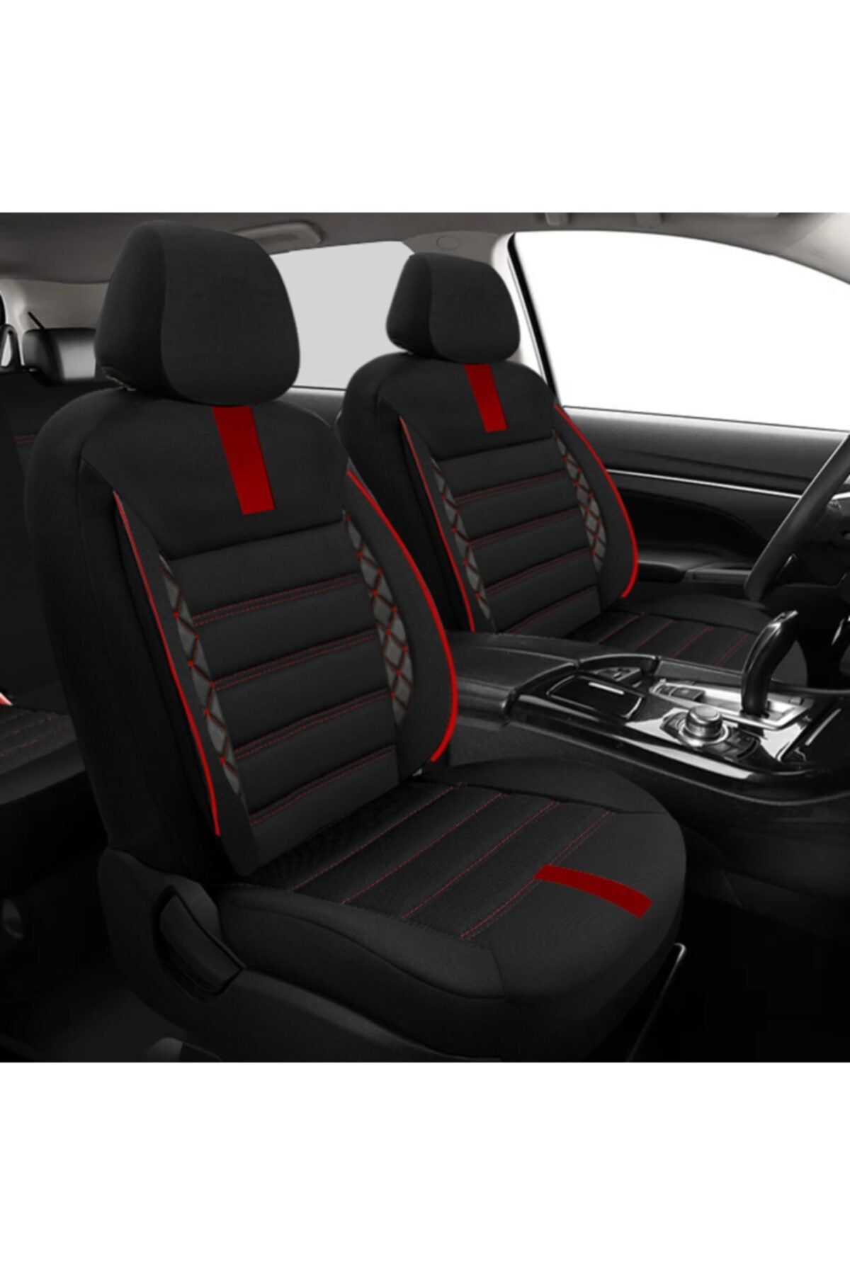 Garaj Marketim Fiat Linea Yeni Kasa Uyumlu Oniks Oto Koltuk Kılıfı Kırmızı Deri Detaylı