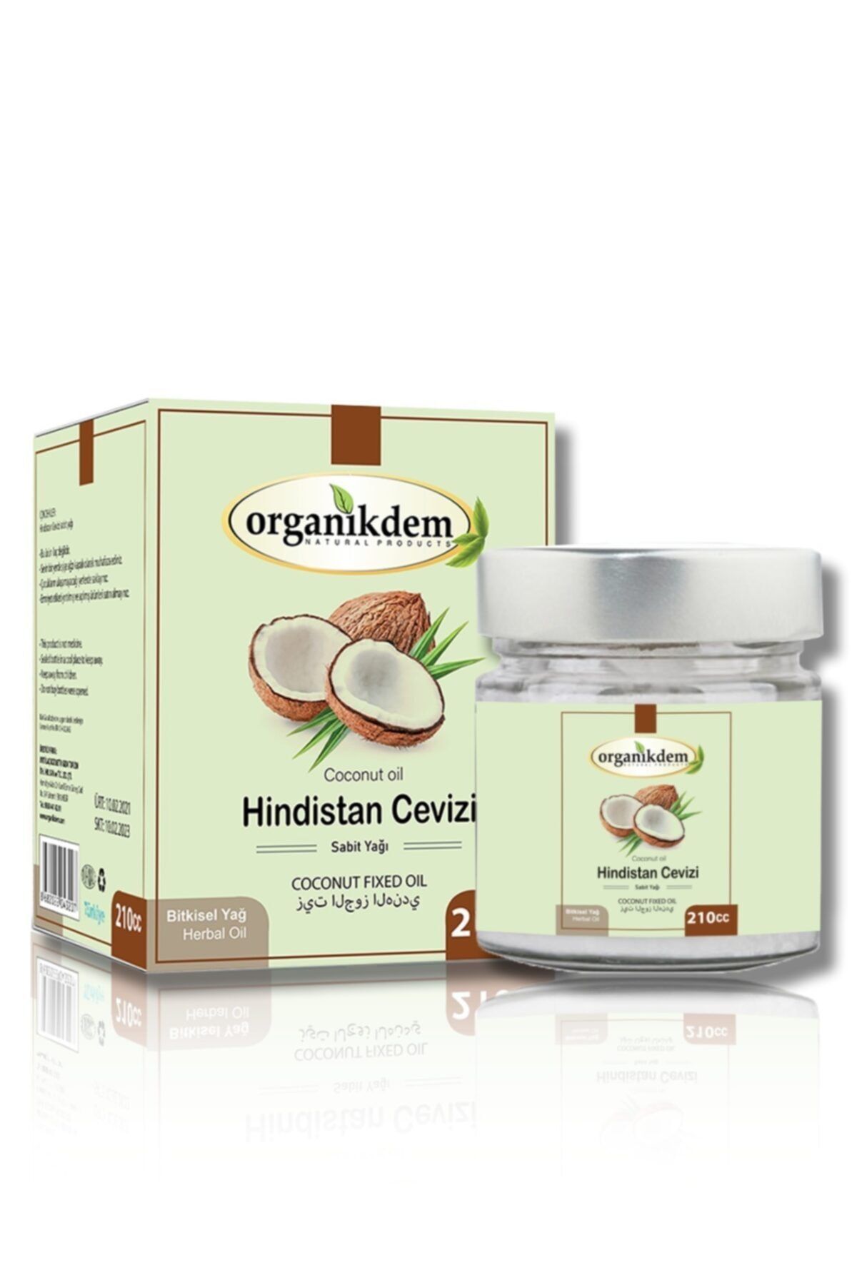 organikdem Organik Soğuk Sıkım Hindistan Cevizi Yağı 210 ml