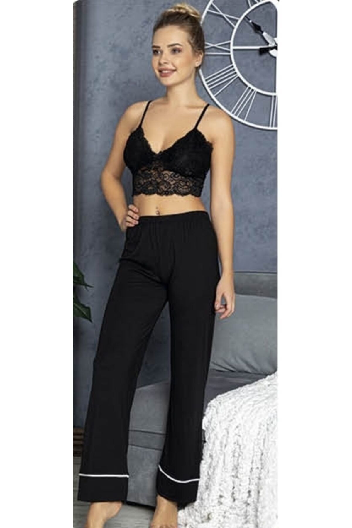 JENİKA Kadın Büstiyerli 2li Pijama Takım