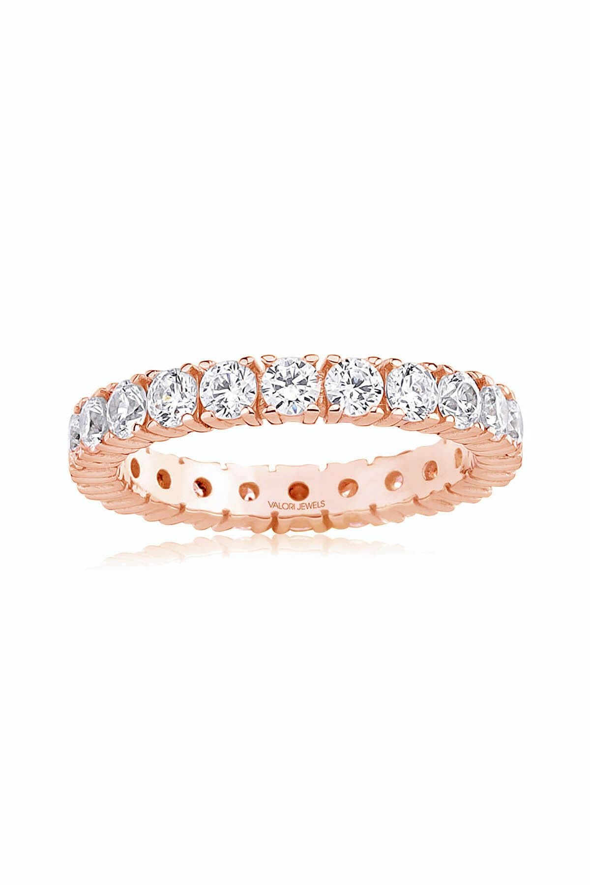Valori Jewels 2.53 Karat Swarovski Zirkon Taşlı, Rose Gümüş Tamtur Yüzük