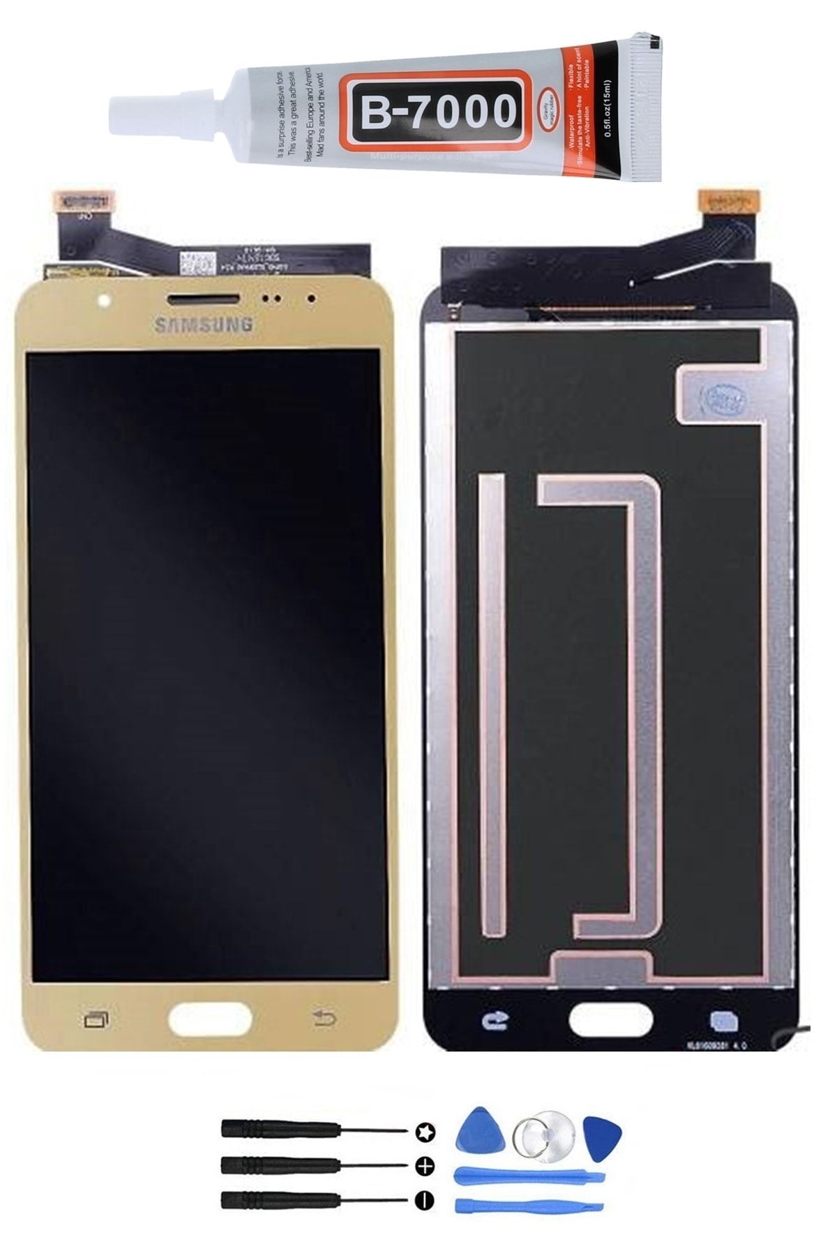 Samsung Galaxy J7 Prime Sm-g610f Lcd Ekran Dokunmatik Servis Orjinal Hediyeli Gold Renk