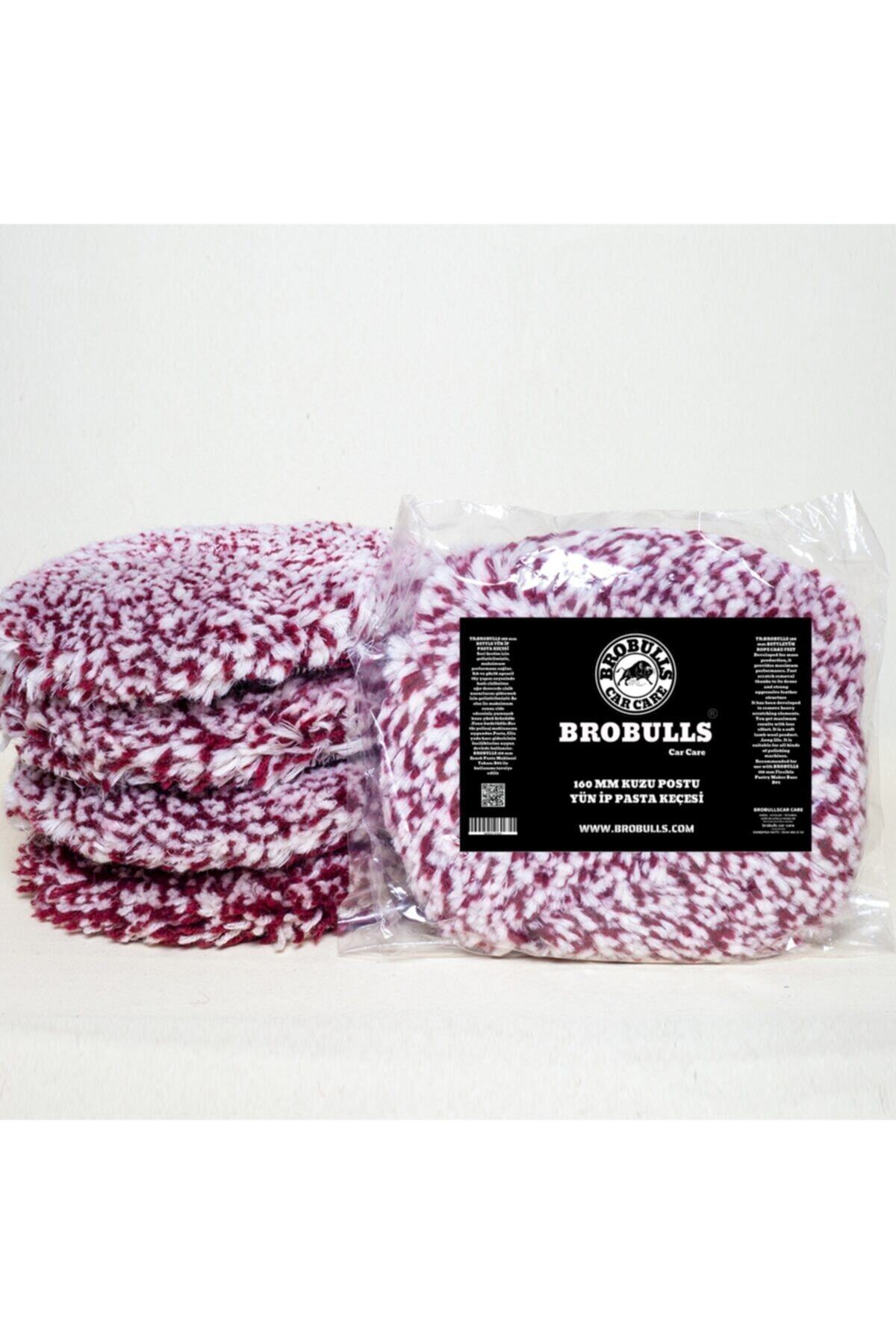 BROBULLS CAR CARE Bordo 160 Mm Kuzu Post Yün Ip Pasta Keçesi